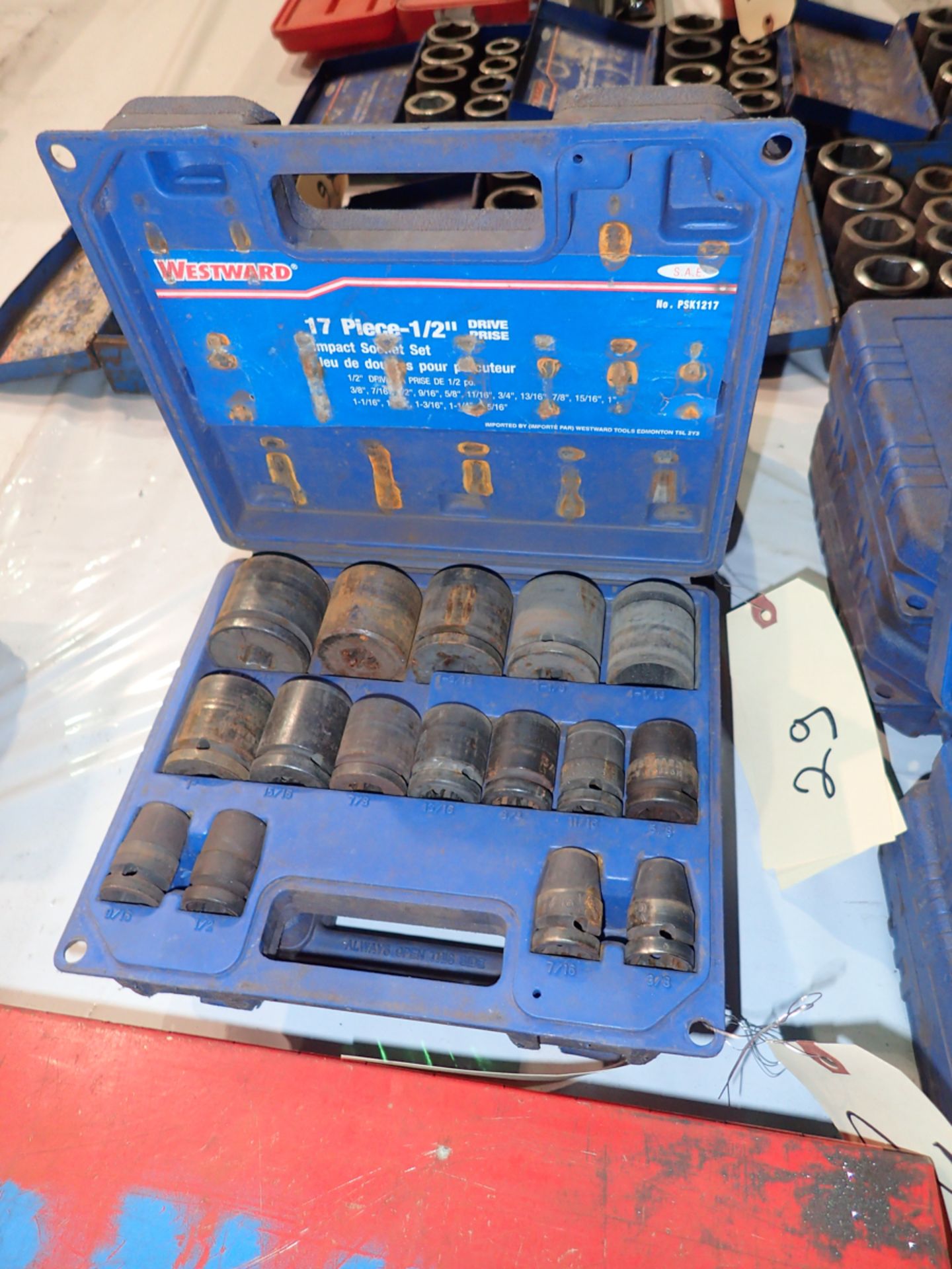 LOT OF 4 WESTWARD SOCKET SETS, 1/2 DRIVE