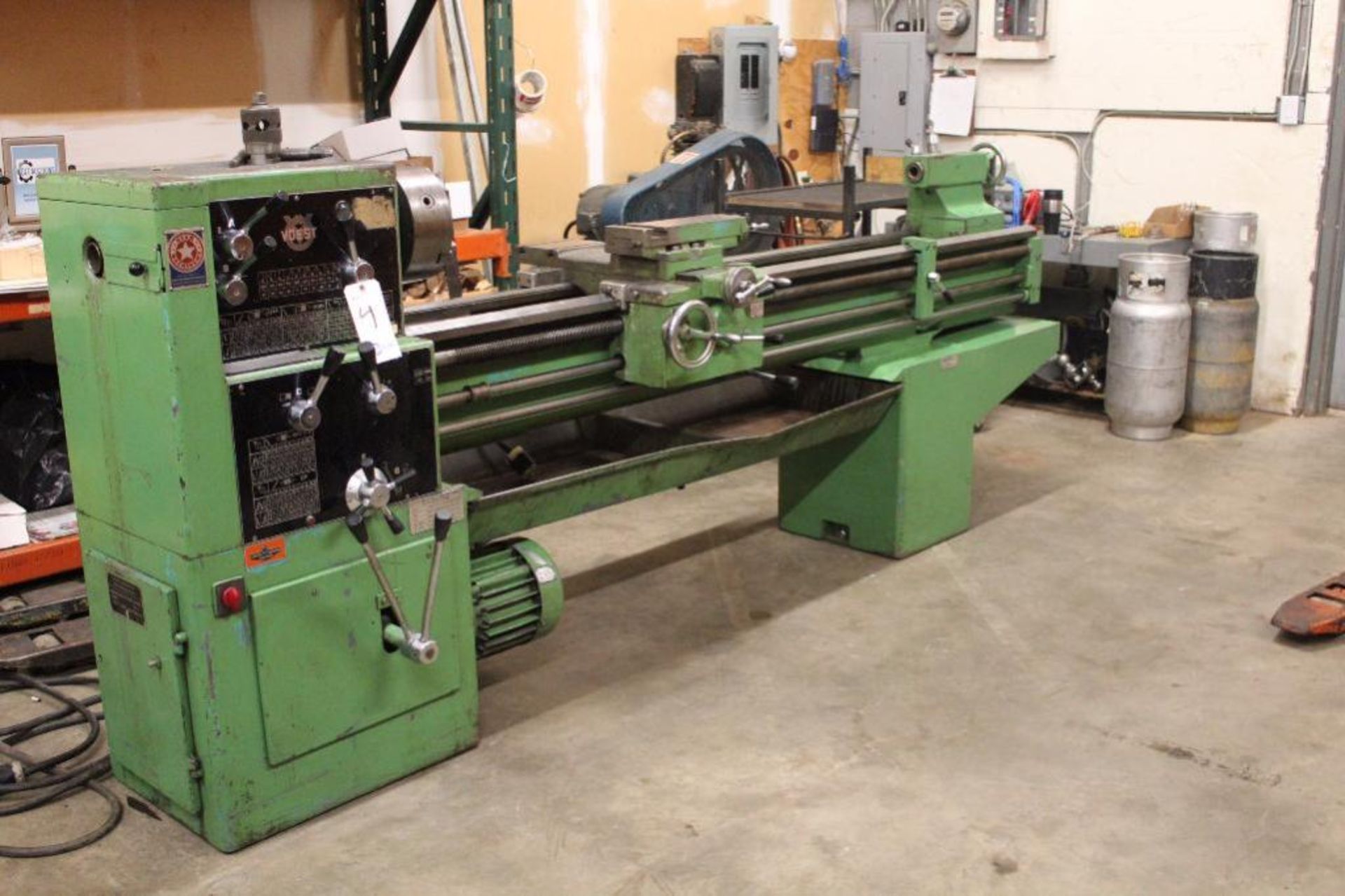 Voest16" x 80" Geared Head Engine Lathe LO spinle, inch/metric threading, 21-1500 rpm 1.85" HTS, inc