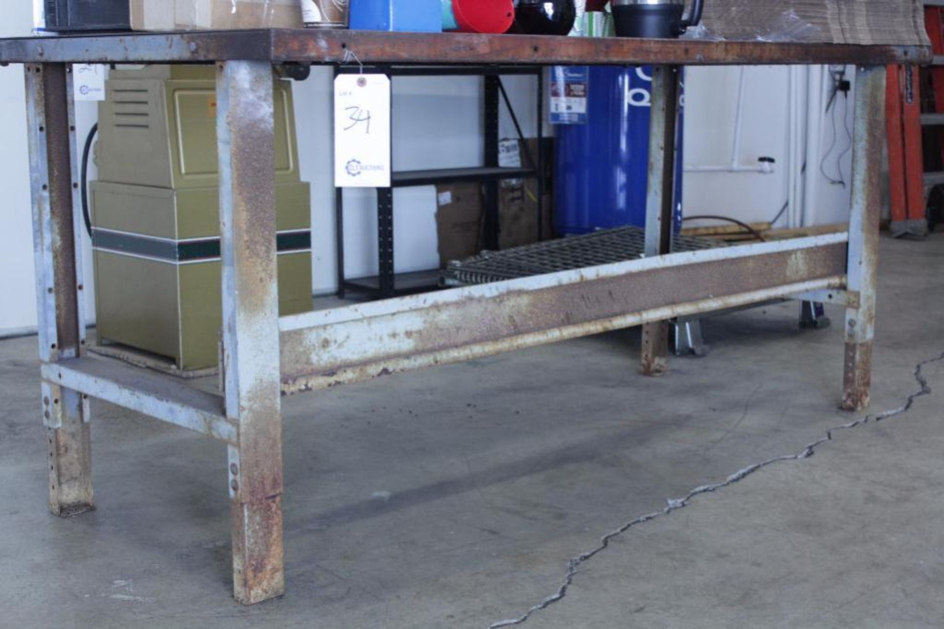 Steel work bench, Size: 72"W X 34"D X 34"H