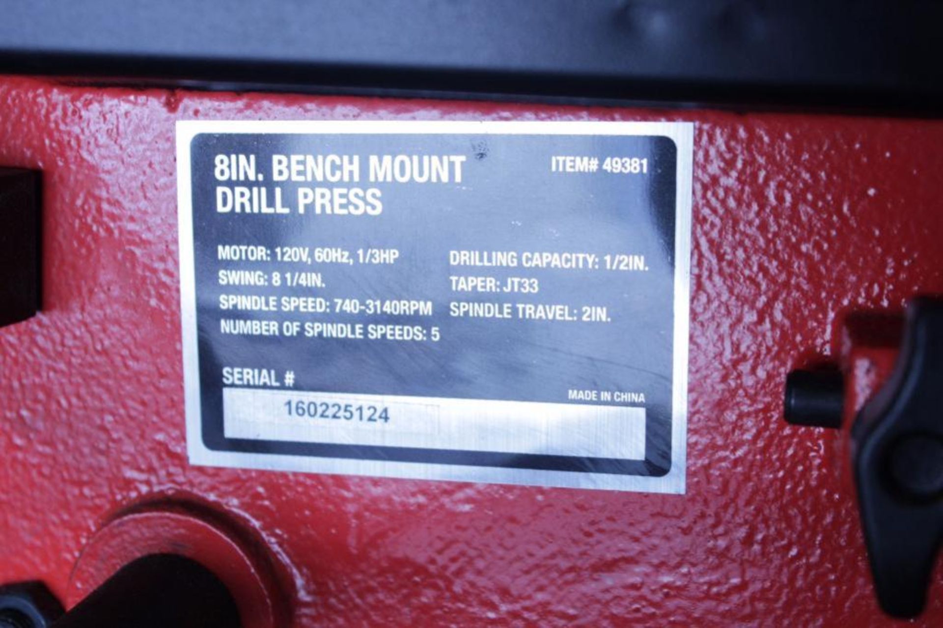 8" bench top drill press - Image 2 of 4