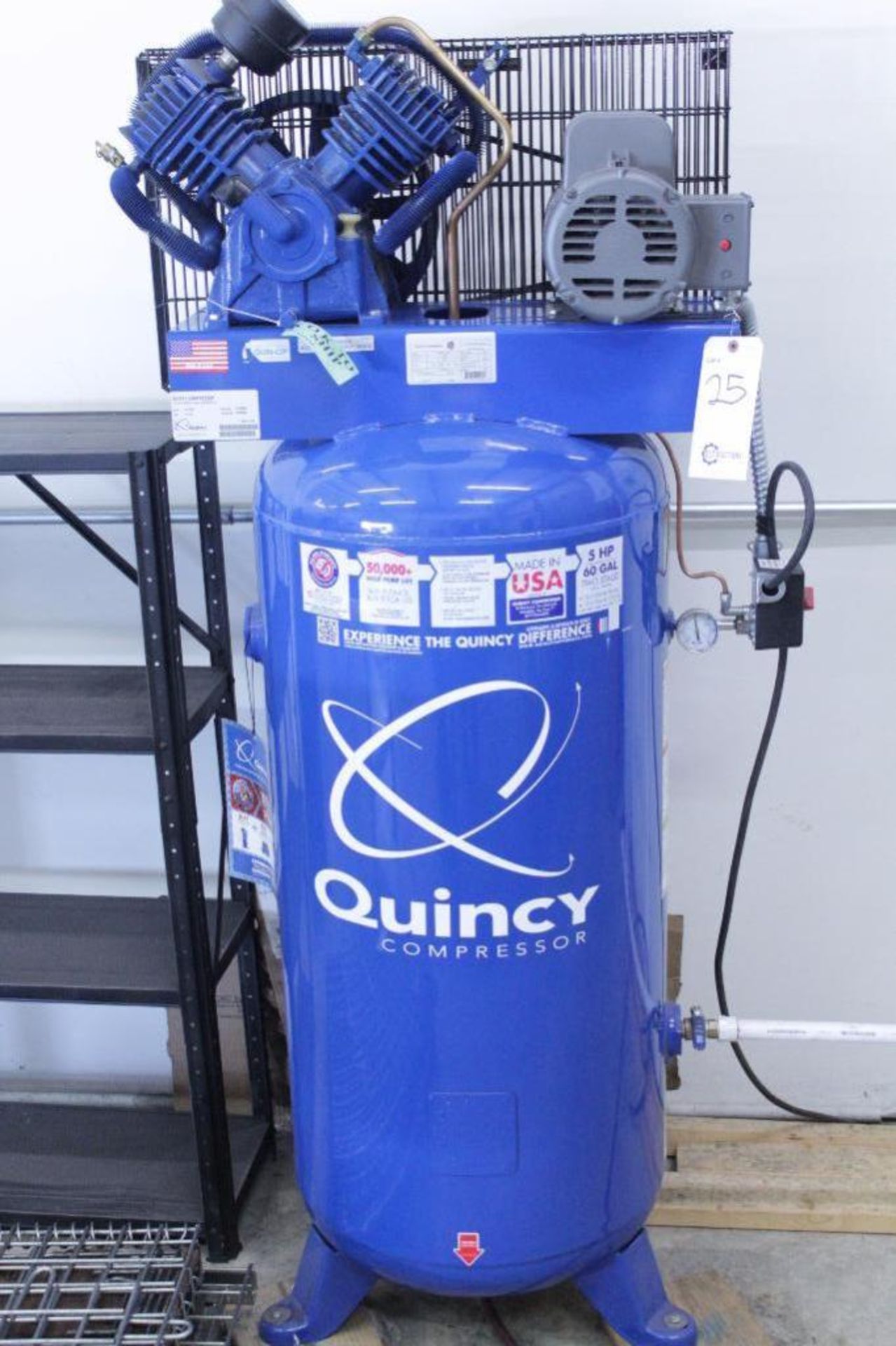 Quincy 2 Stage 5hp vertical air compressor Model: 2V41C60VC