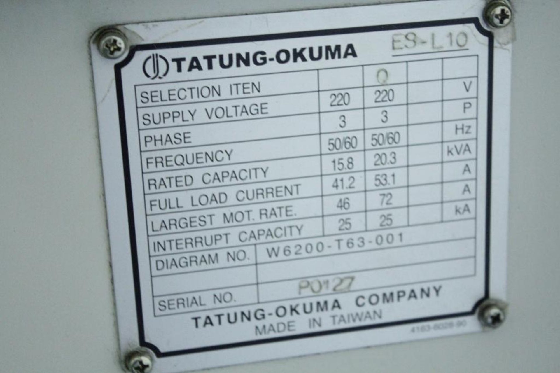 Okuma ES-L110 CNC Lathe - Image 9 of 12