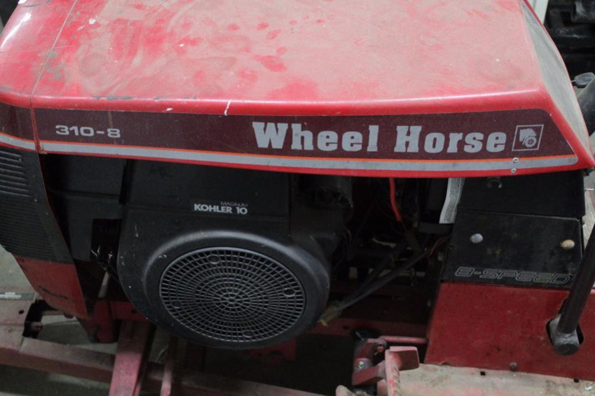 Wheel Horse 310-8 tractor w/ plow & mower deck - Image 4 of 5