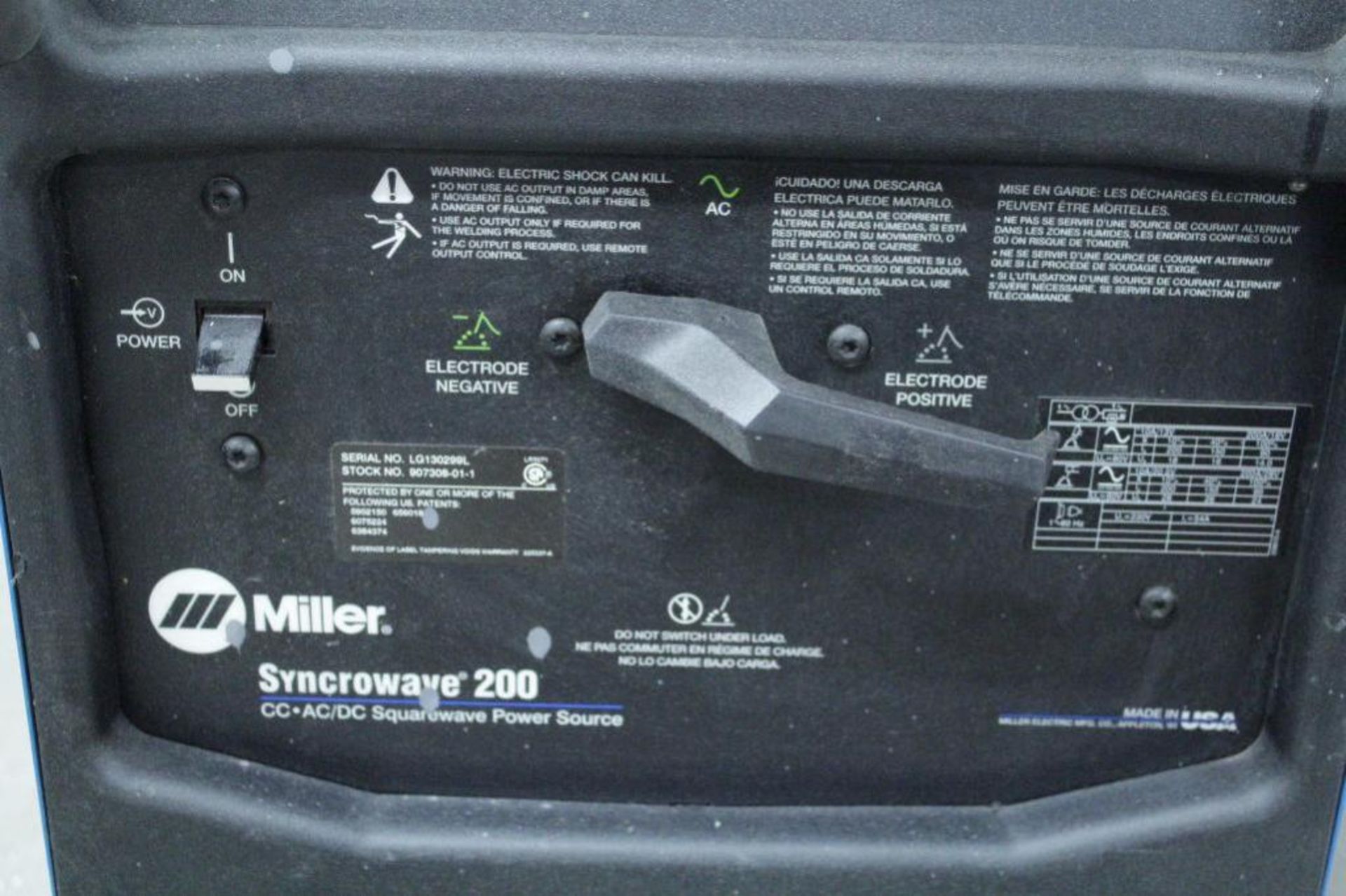 Miller Syncrowave 200 Power Source/welder, Stock No. 907308-01-1 - Image 2 of 3