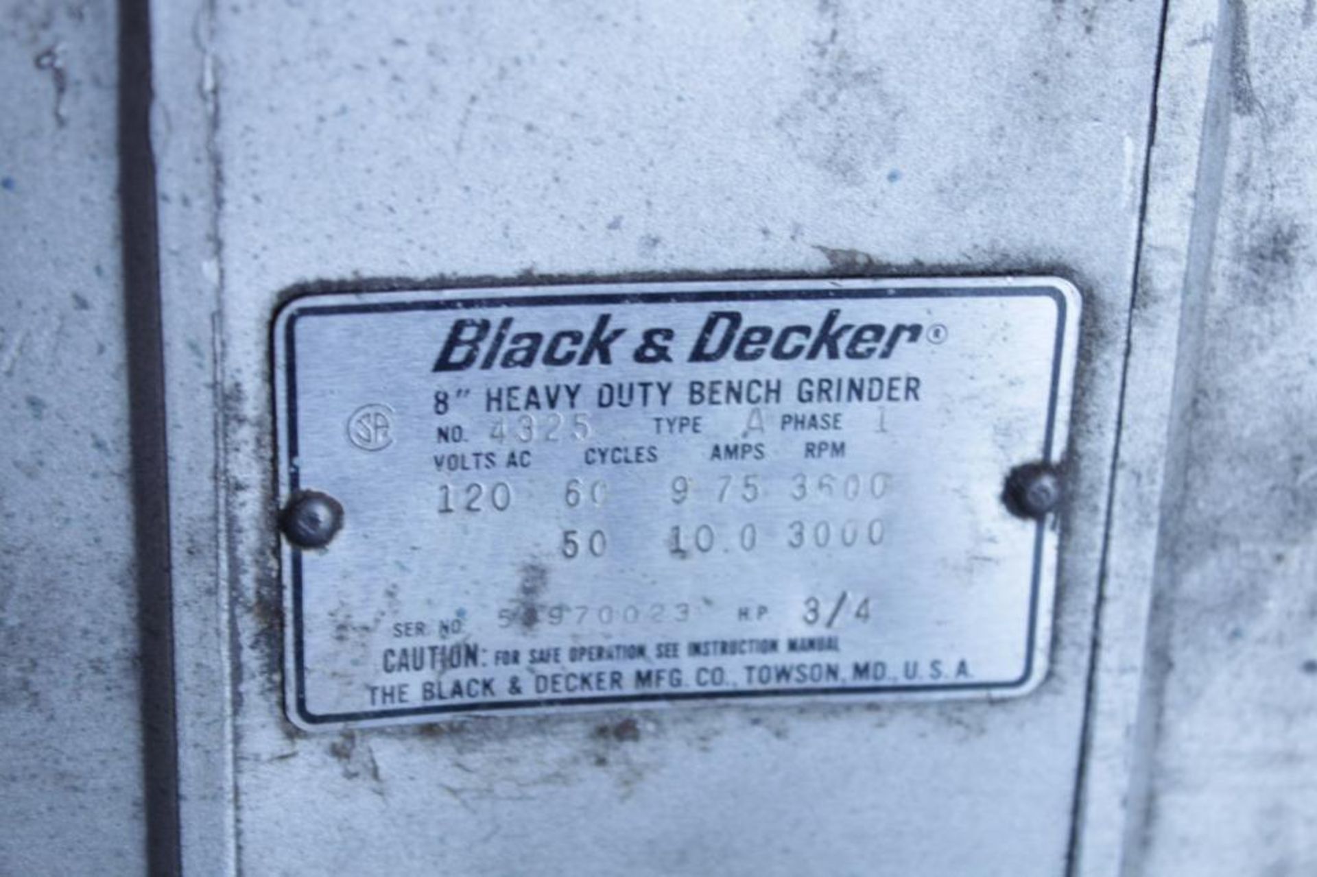 Black & Decker 8" grinder w/ pedestal - Image 3 of 3