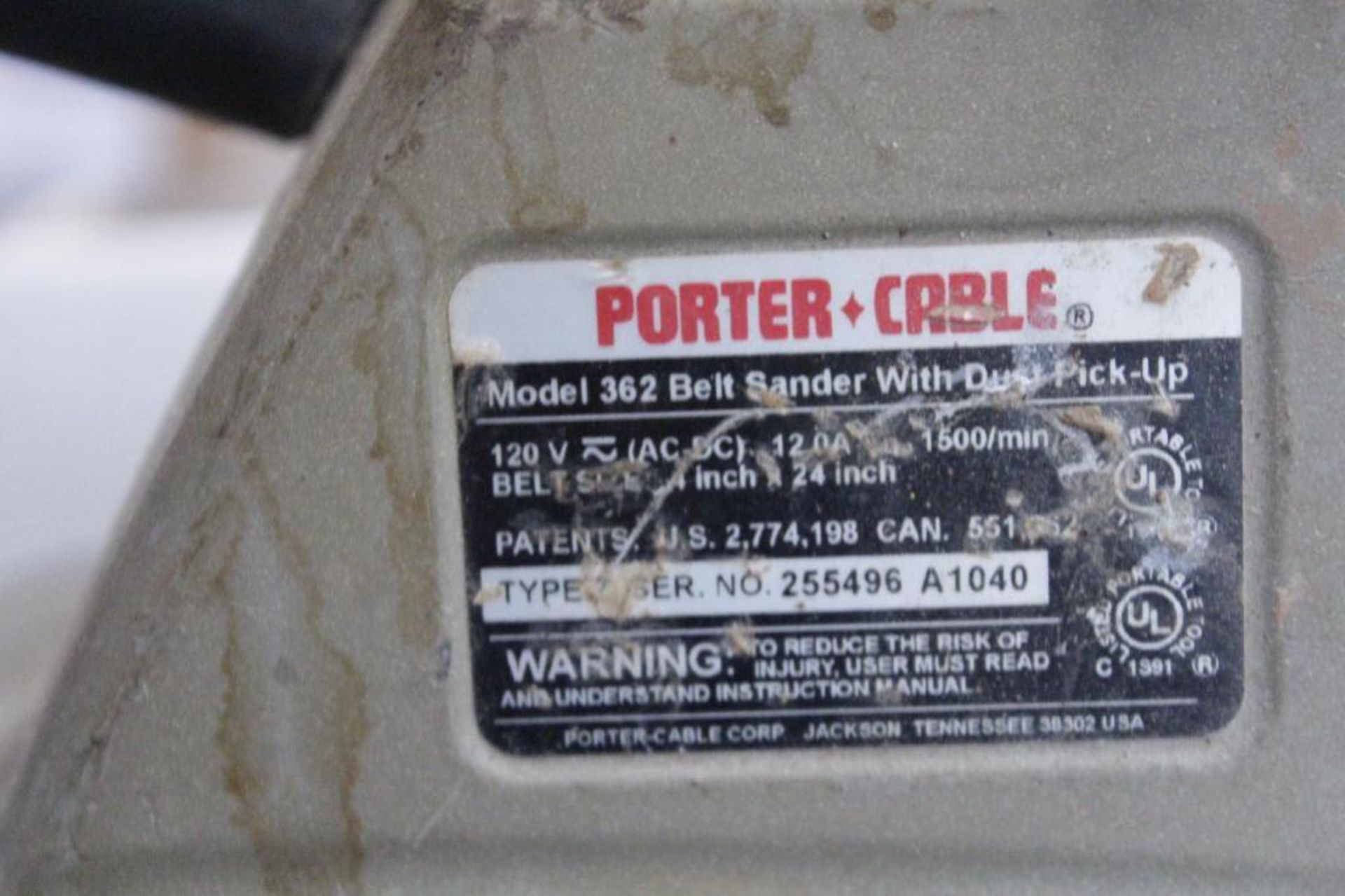 Porter Cable 362 4" x 24" belt sander - Image 2 of 2