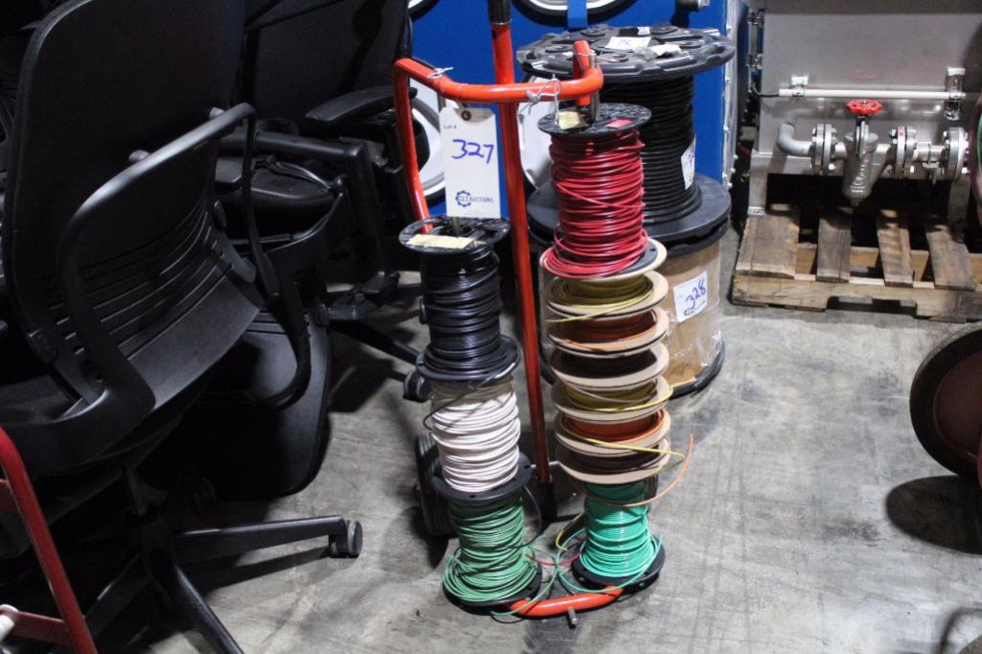 Wire spool rack w/ wire - Image 2 of 7