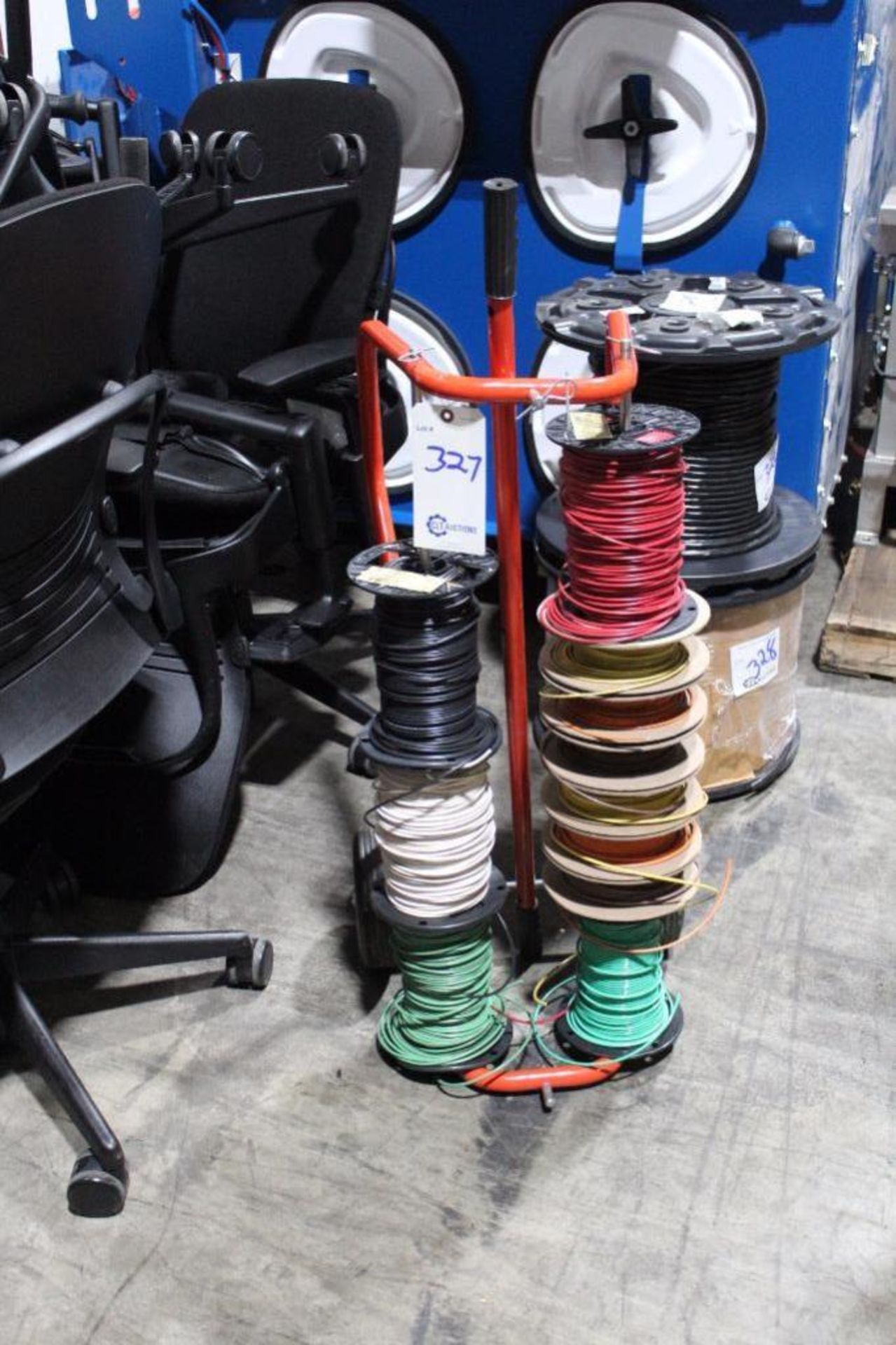 Wire spool rack w/ wire - Image 3 of 7