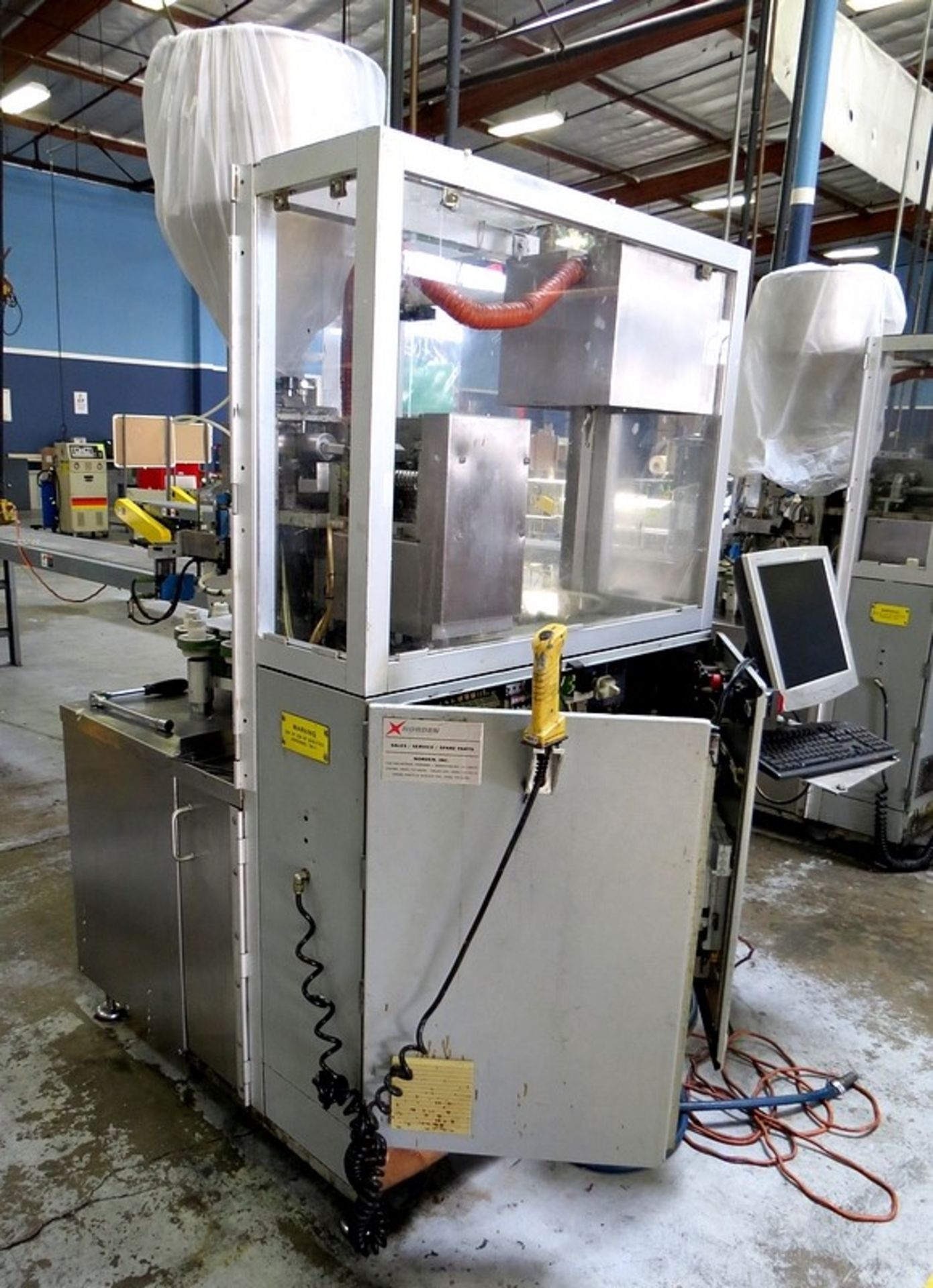 NORDEN 600 SERIES NORDENMATIC HOT AIR TUBE FILLING/SEALING MACHINES WITH ELECTRONIC KEY CONTROLS, - Image 4 of 6