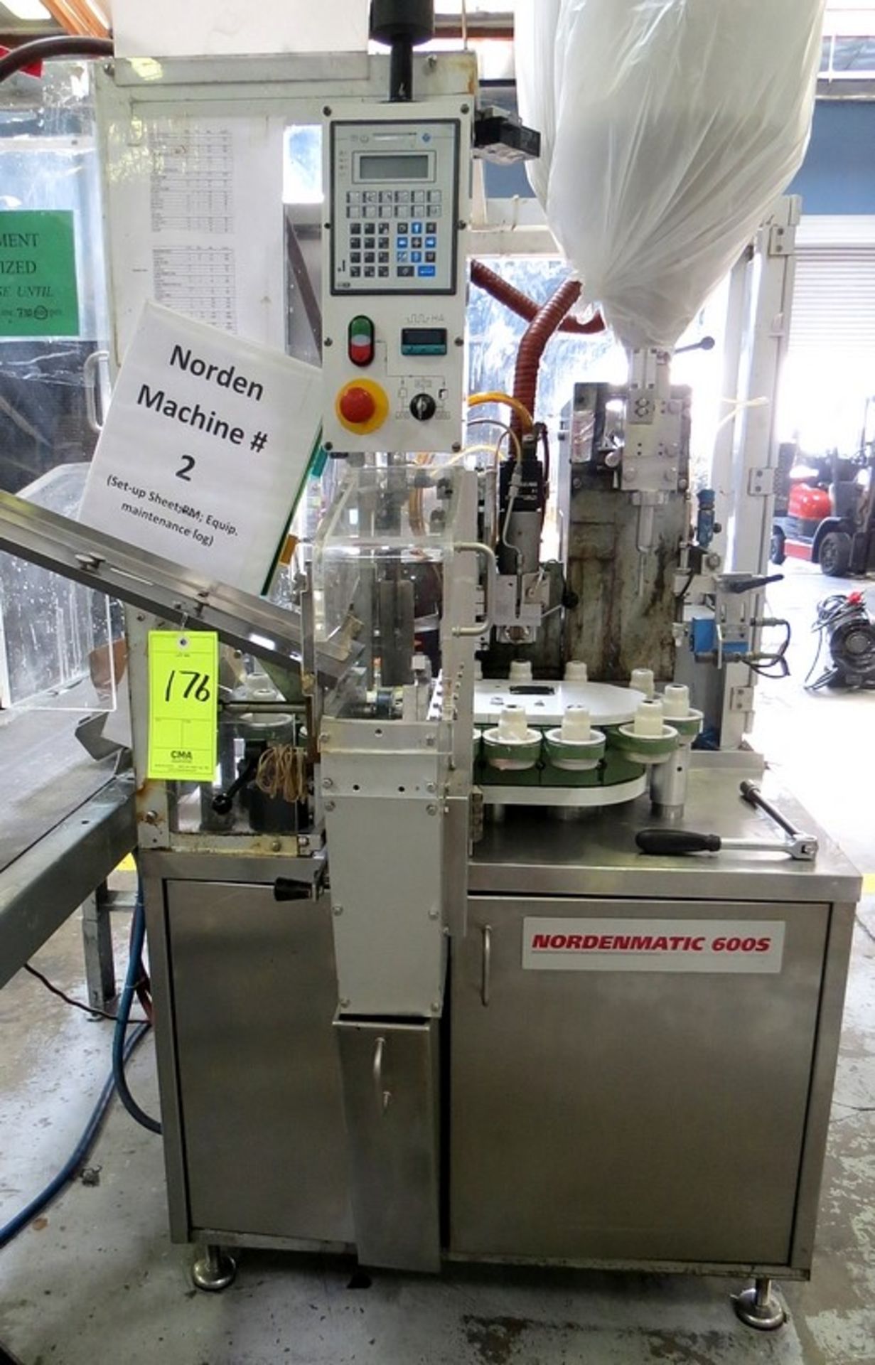 NORDEN 600 SERIES NORDENMATIC HOT AIR TUBE FILLING/SEALING MACHINES WITH ELECTRONIC KEY CONTROLS,