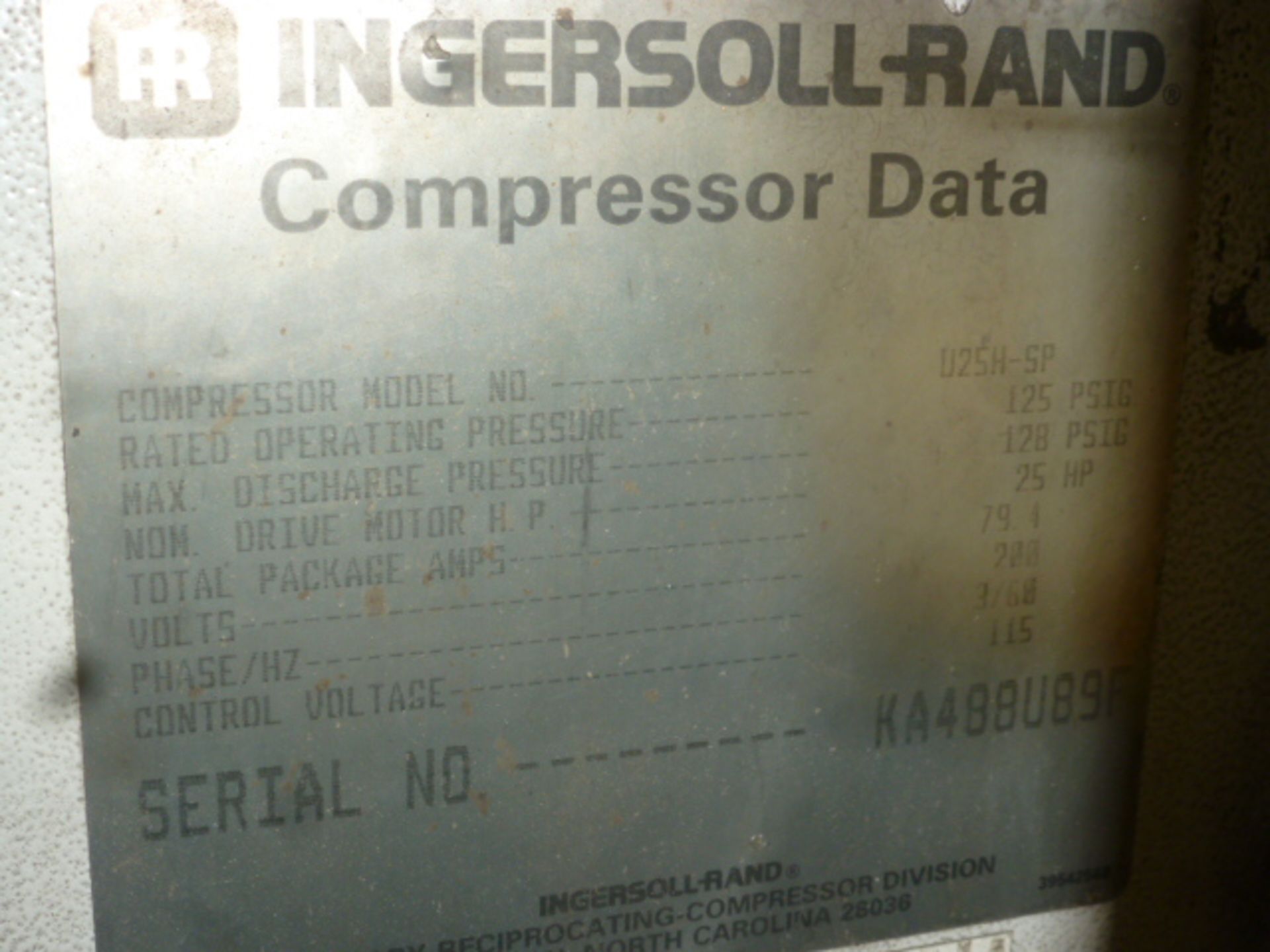 Ingersoll Rand Air Compressor w/Intellisys, m/n U25H-SP, s/n KA488U89F - Image 2 of 2