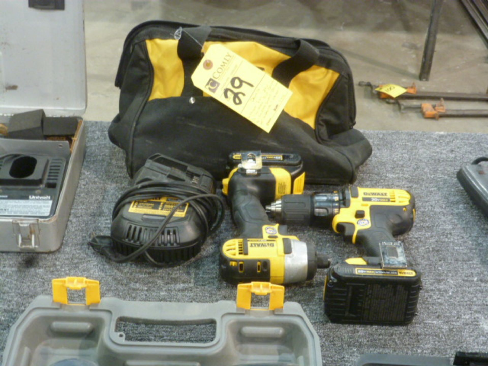 Dewalt Cordless 20V Drill & Impact Driver Set w/(1) Charger, (2) Batteries, & Bag (Lot)