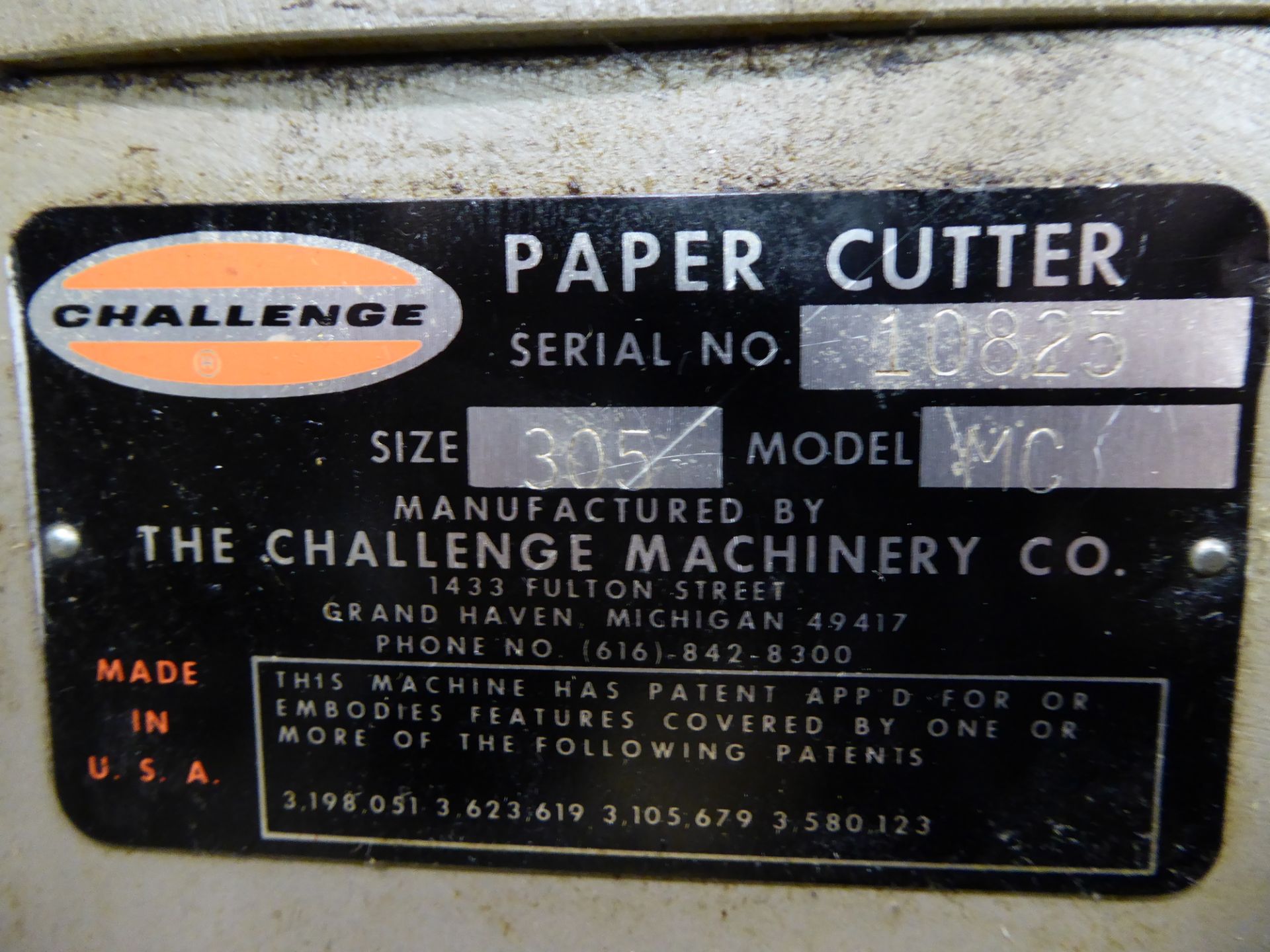 Challenge Paper Cutter, Size 305, m/n MC, s/n 10825 - Image 4 of 4