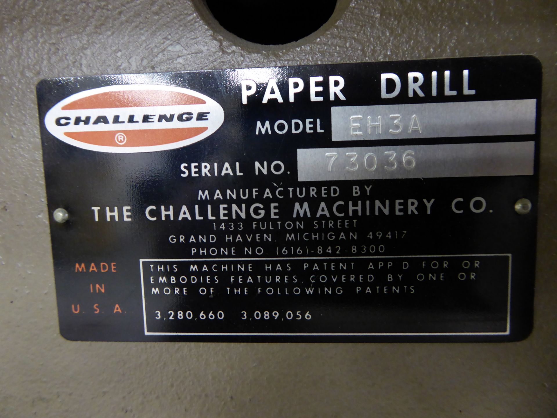 Challenge Paper Drill, m/n EH3A, s/n 73036 - Image 2 of 2