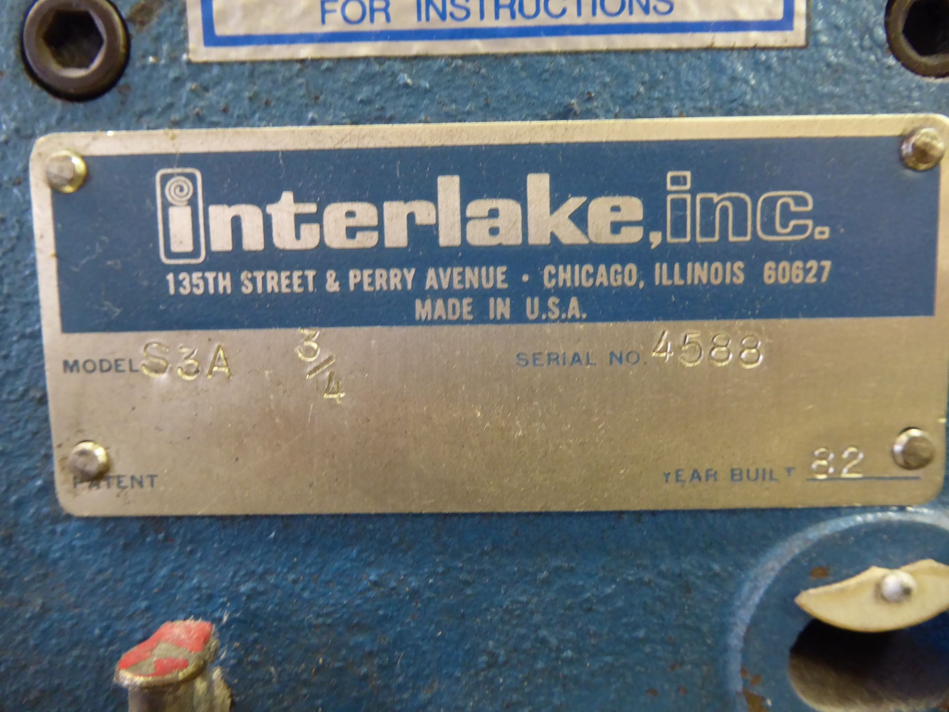 1982 Interlake Wire Stitcher, m/n S3A 3/4, s/n 4588 - Image 3 of 3