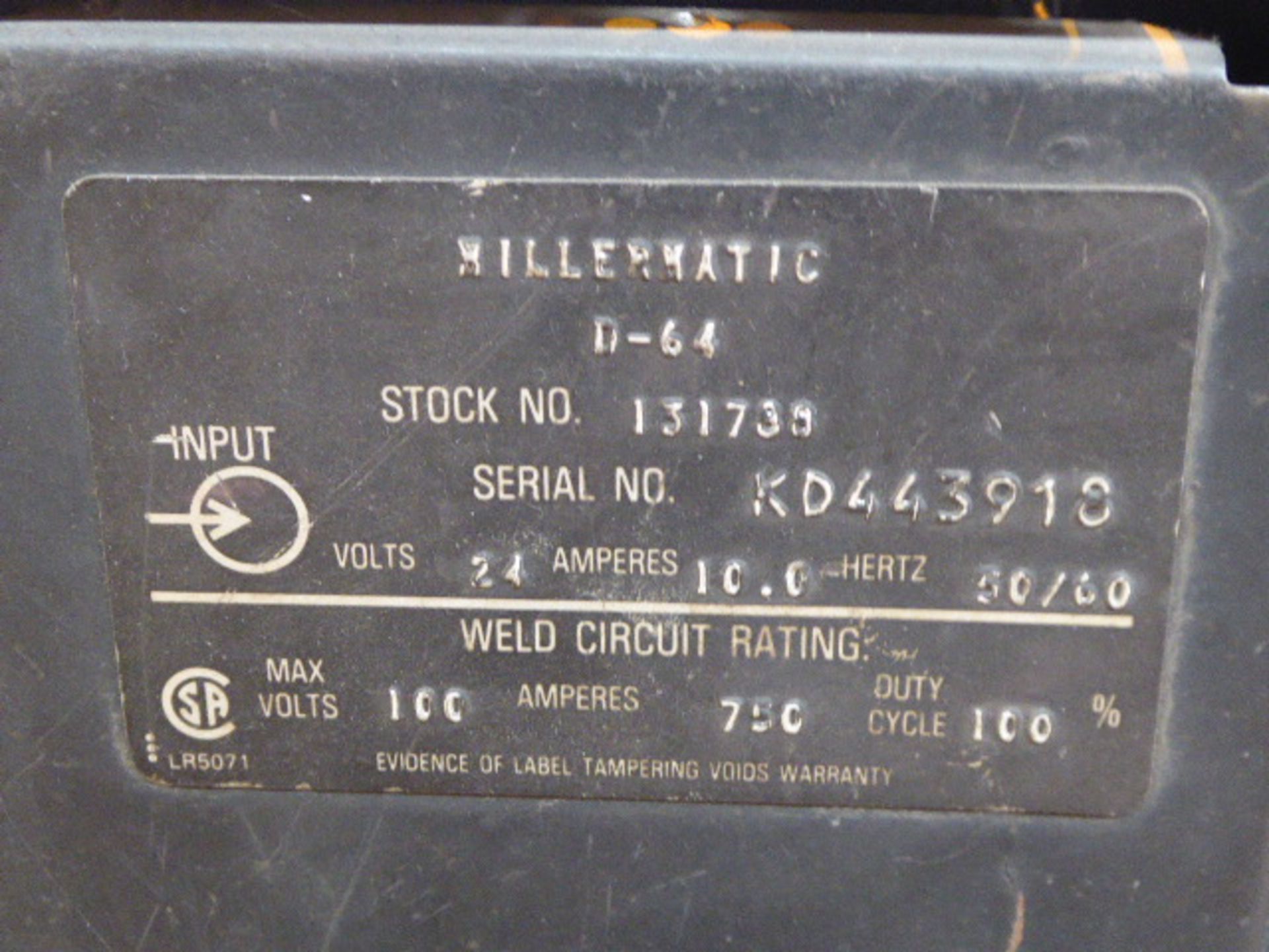 Miller Mig Welding Machine, m/n Deltaweld 450, s/n JG031959 w/Wire Feeder, s/n KD443910 - Image 4 of 4