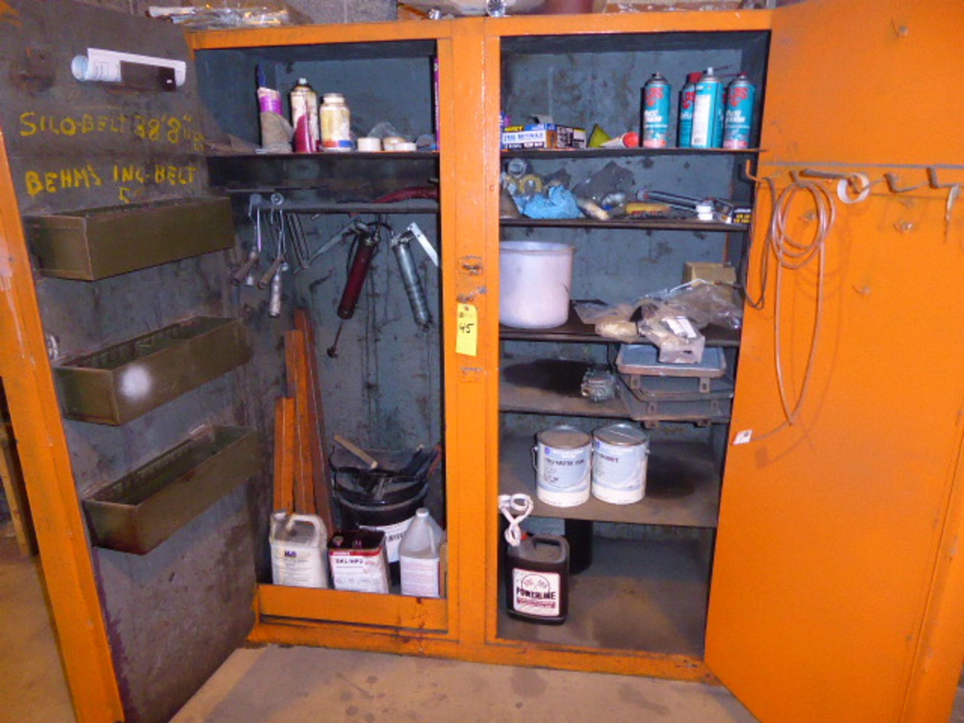 Cabinet w/Contents: Wire Brushes, Grease Guns, Paint, Etc. (Lot) - Image 2 of 2