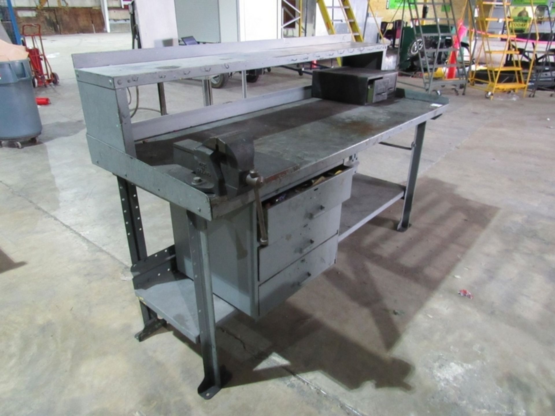Work Bench- ***Located in Chattanooga TN*** MFR - Unknown 4" Record Table Vise 6' x 2'4" 3' Tall - Image 5 of 10