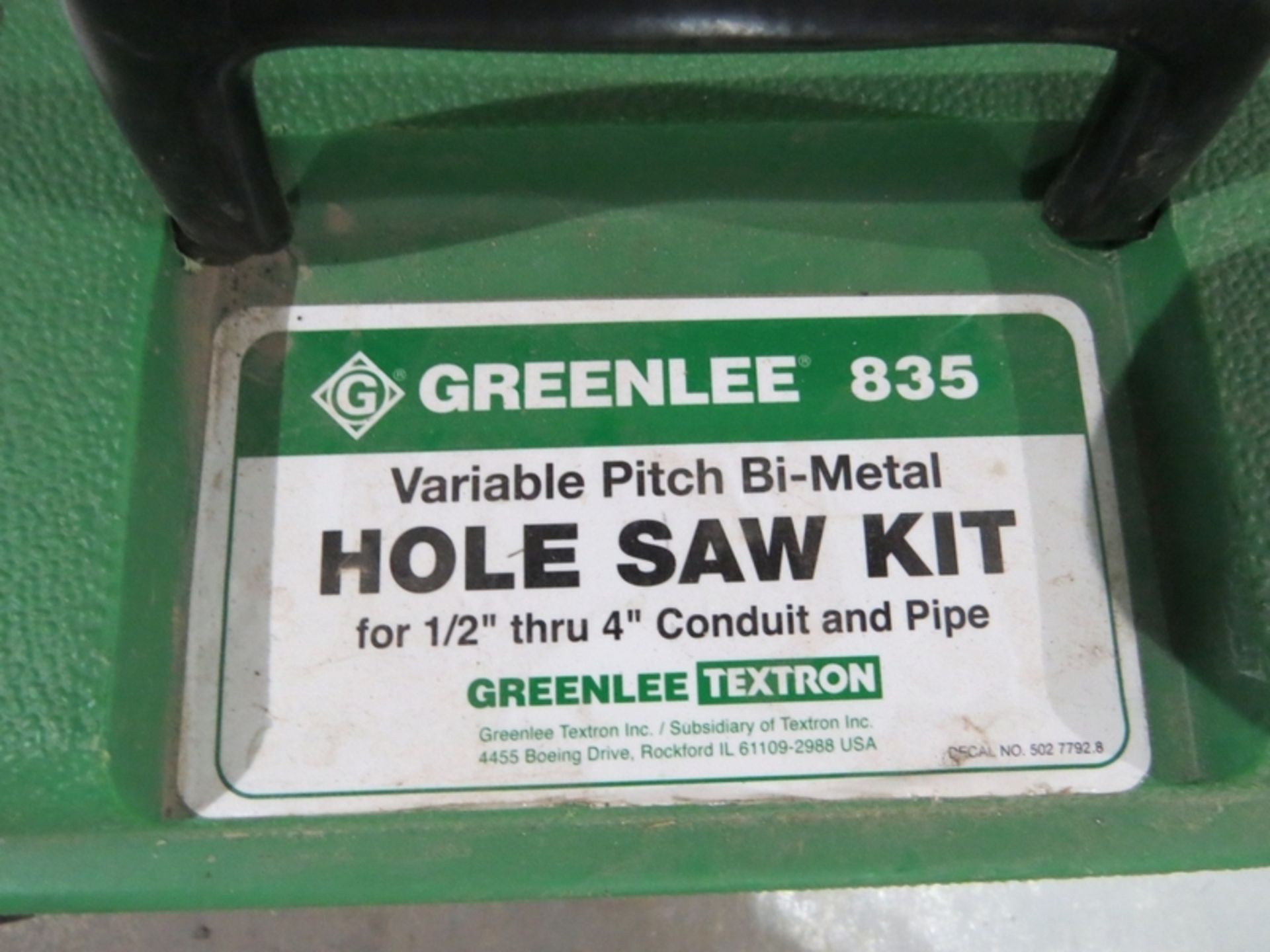 Hole Saw Kits- ***Located in Chattanooga TN*** (3) Greenlee 835 1/2" thru 4" Conduit and Pipe *all - Image 3 of 6