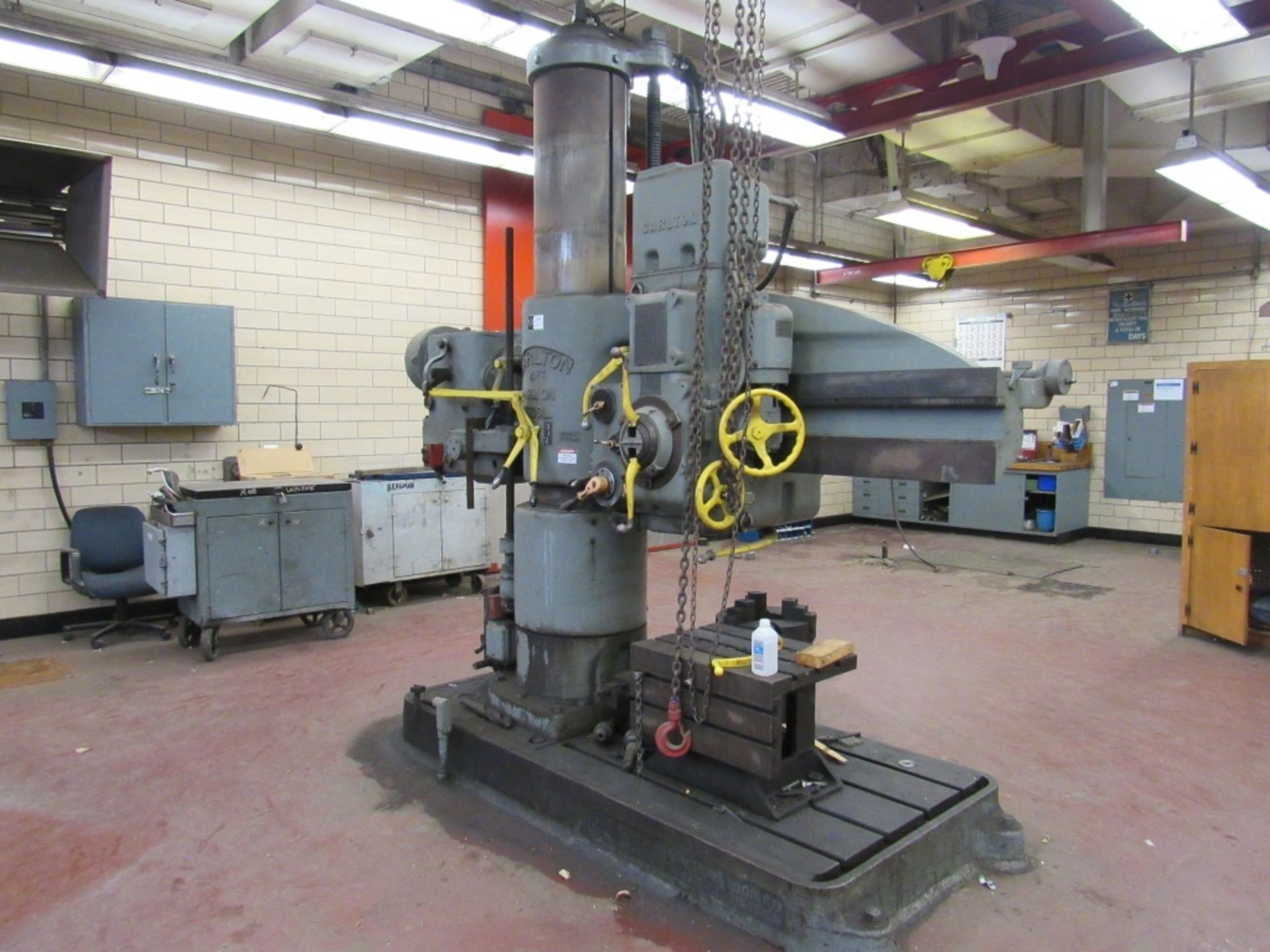 Carlton Radial Arm Drill- Model - Unmarked Serial - Unmarked Rigging Fee - $750.00 4' Arm 15" Col