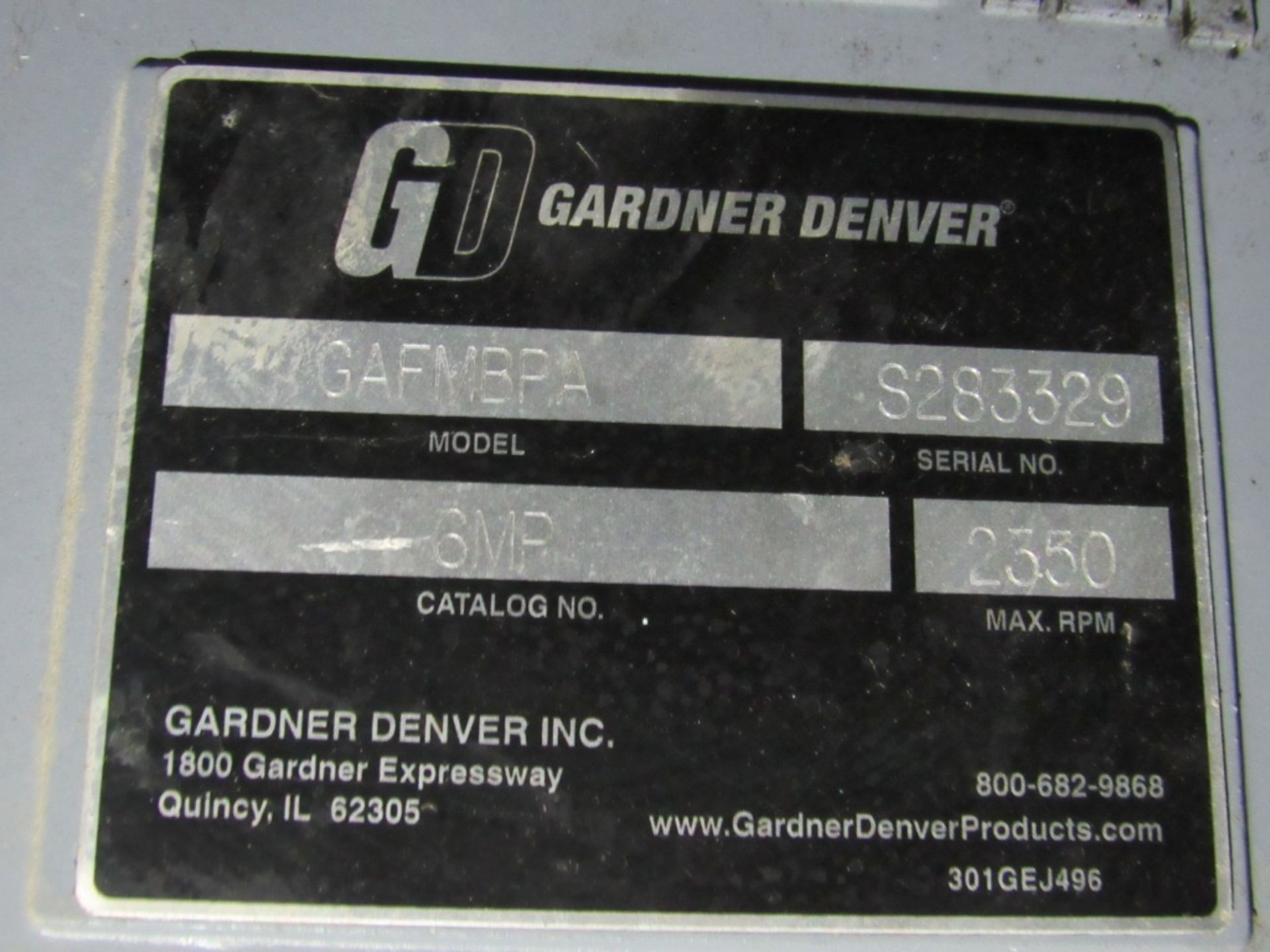 Gardner Denver Lobe Blower- Model - GAFMDPA Cat No - 6MP Max RPM - 2350 Serial - S283329 Rigging Fee - Image 13 of 13