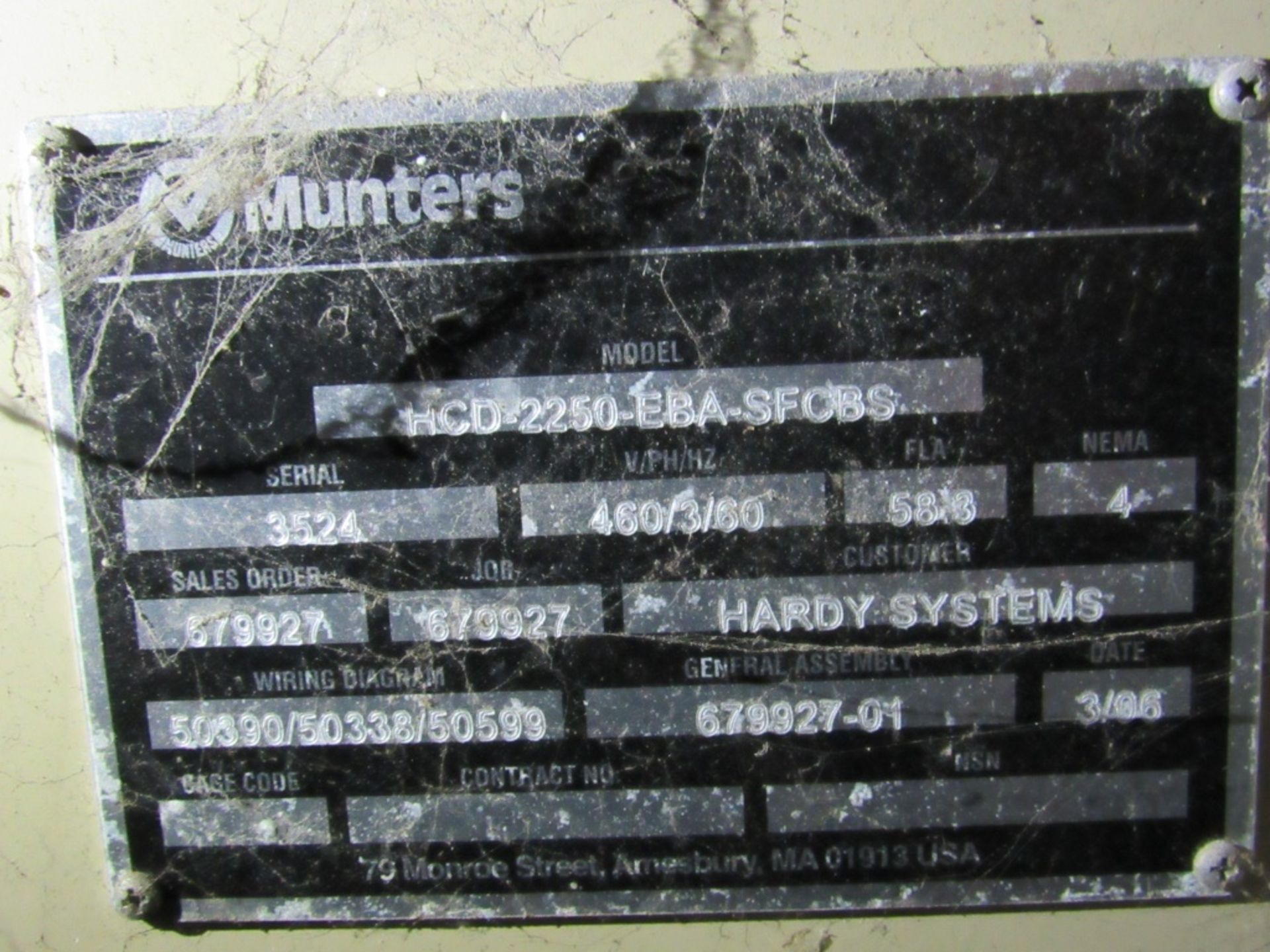 Munters Dehumidifier- Model - HCD-2250-FBA-SFCBS Rigging Fee - $250.00 "TVA will disconnect and - Image 16 of 17