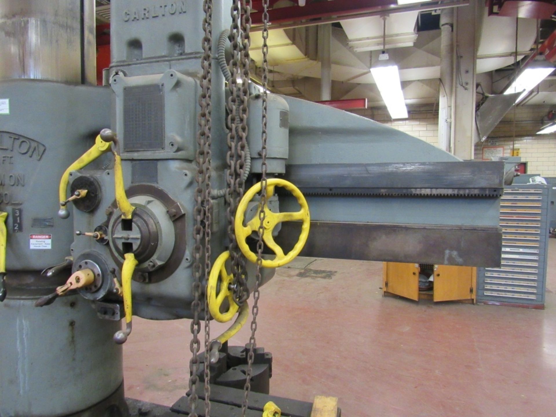 Carlton Radial Arm Drill- Model - Unmarked Serial - Unmarked Rigging Fee - $750.00 4' Arm 15" Col - Image 4 of 25