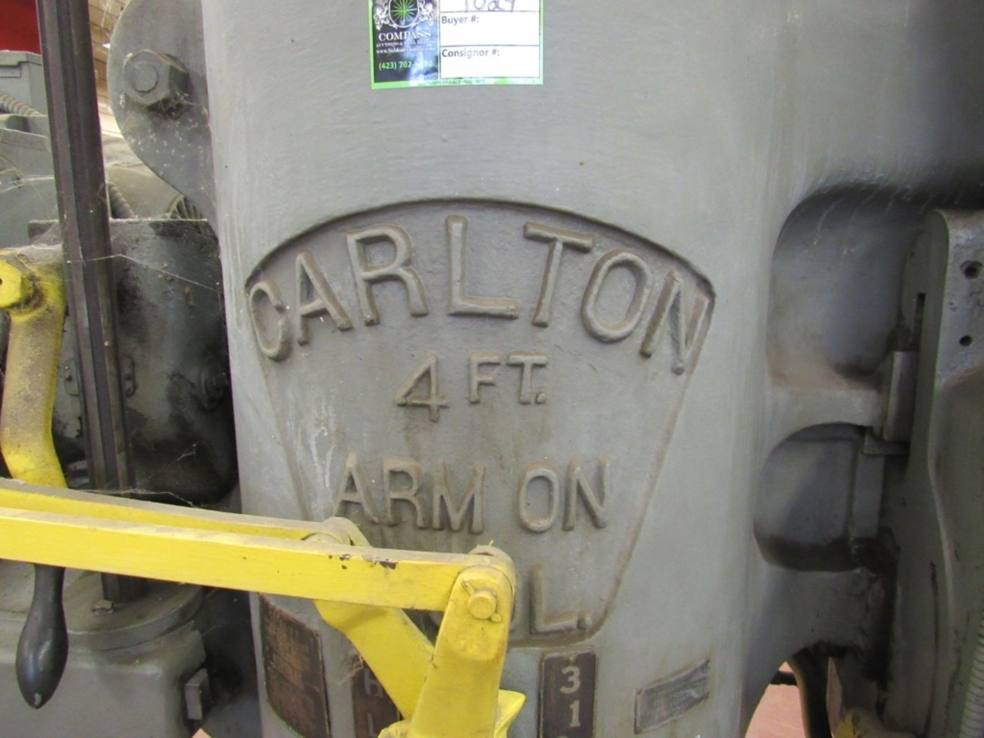 Carlton Radial Arm Drill- Model - Unmarked Serial - Unmarked Rigging Fee - $750.00 4' Arm 15" Col - Image 22 of 25