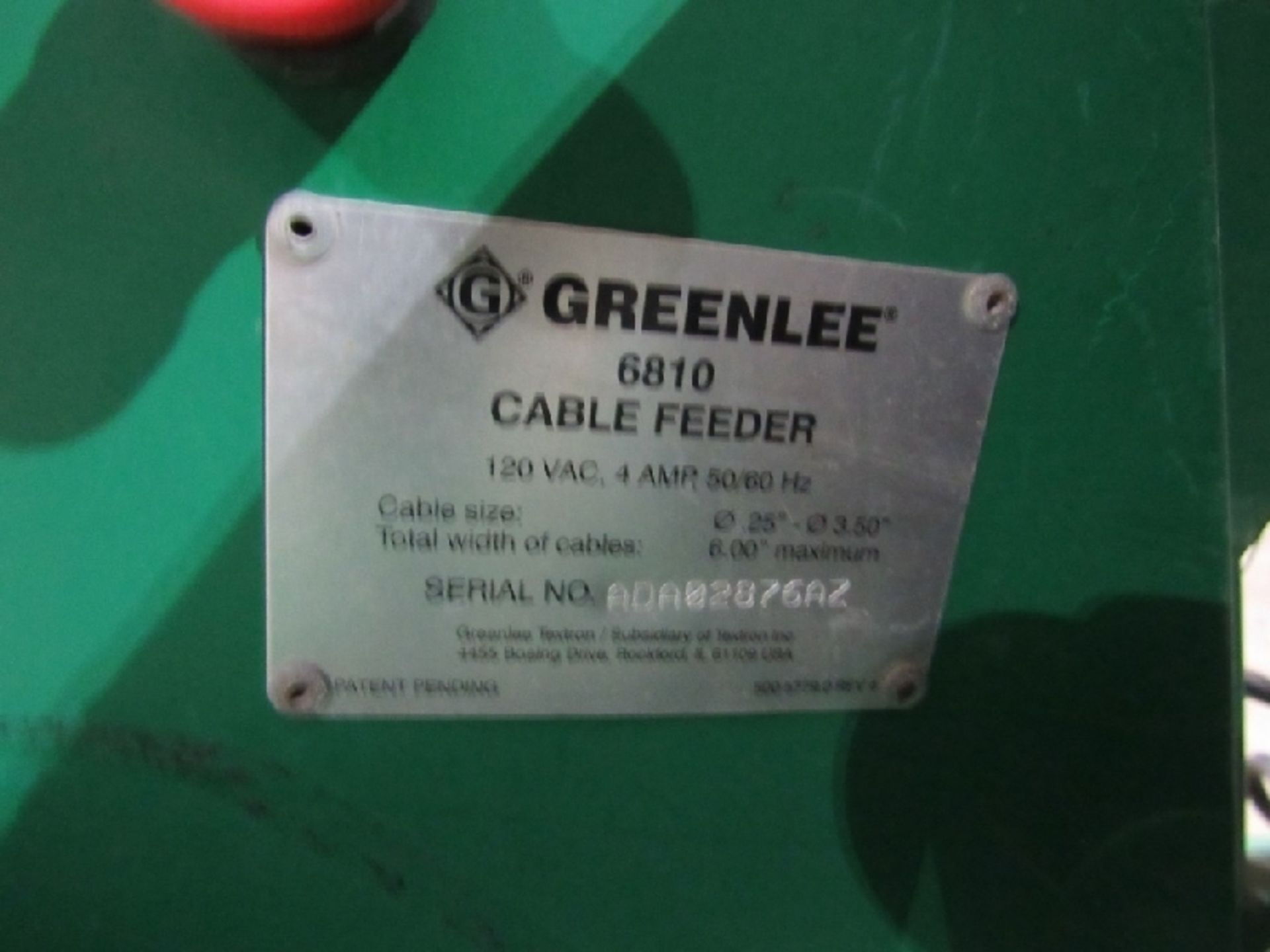 Ultra Cable Feeder- ***Located in Chattanooga TN*** MFR - Greenlee Model - 6810 120 VAC 4 Amps 50/60 - Bild 12 aus 13