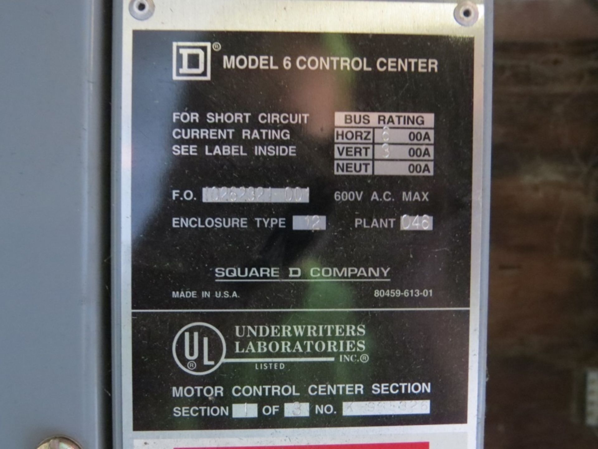 Square D Model 6 MCC- - Image 5 of 5