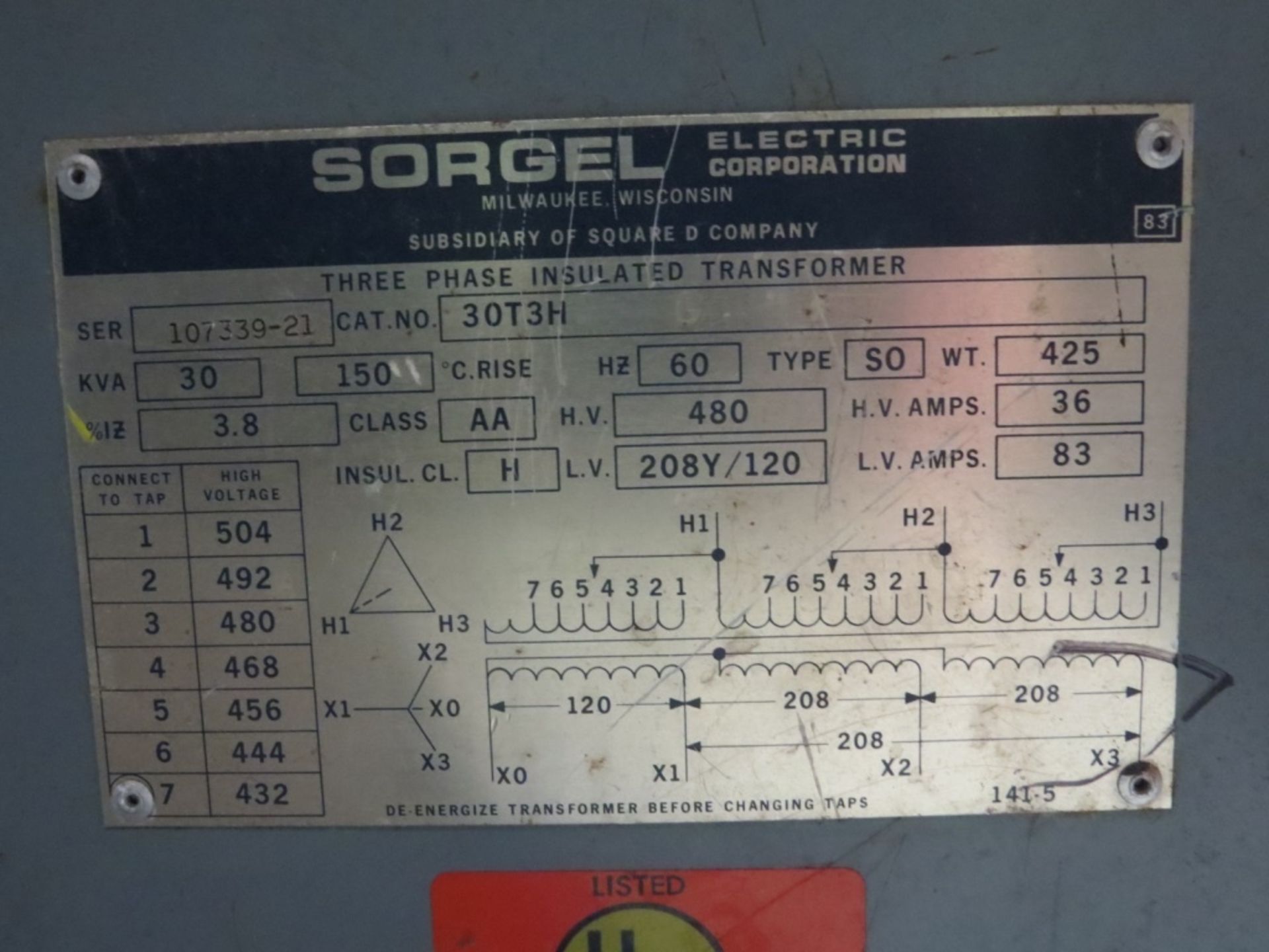 Sorgel 30 KVA Transformer- - Image 4 of 4