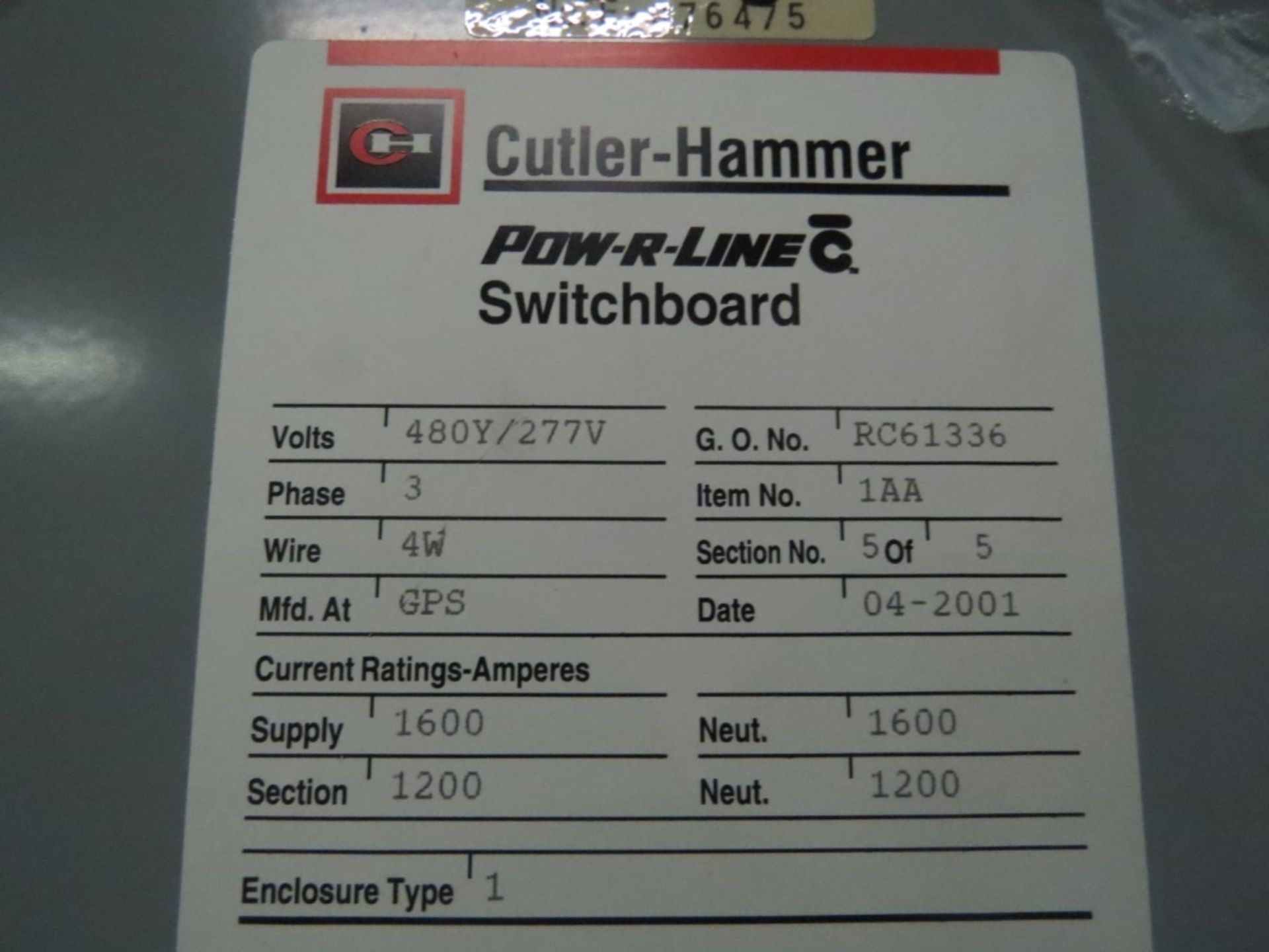 Cutler Hammer Pow-R-Line Switchboard- - Image 3 of 3