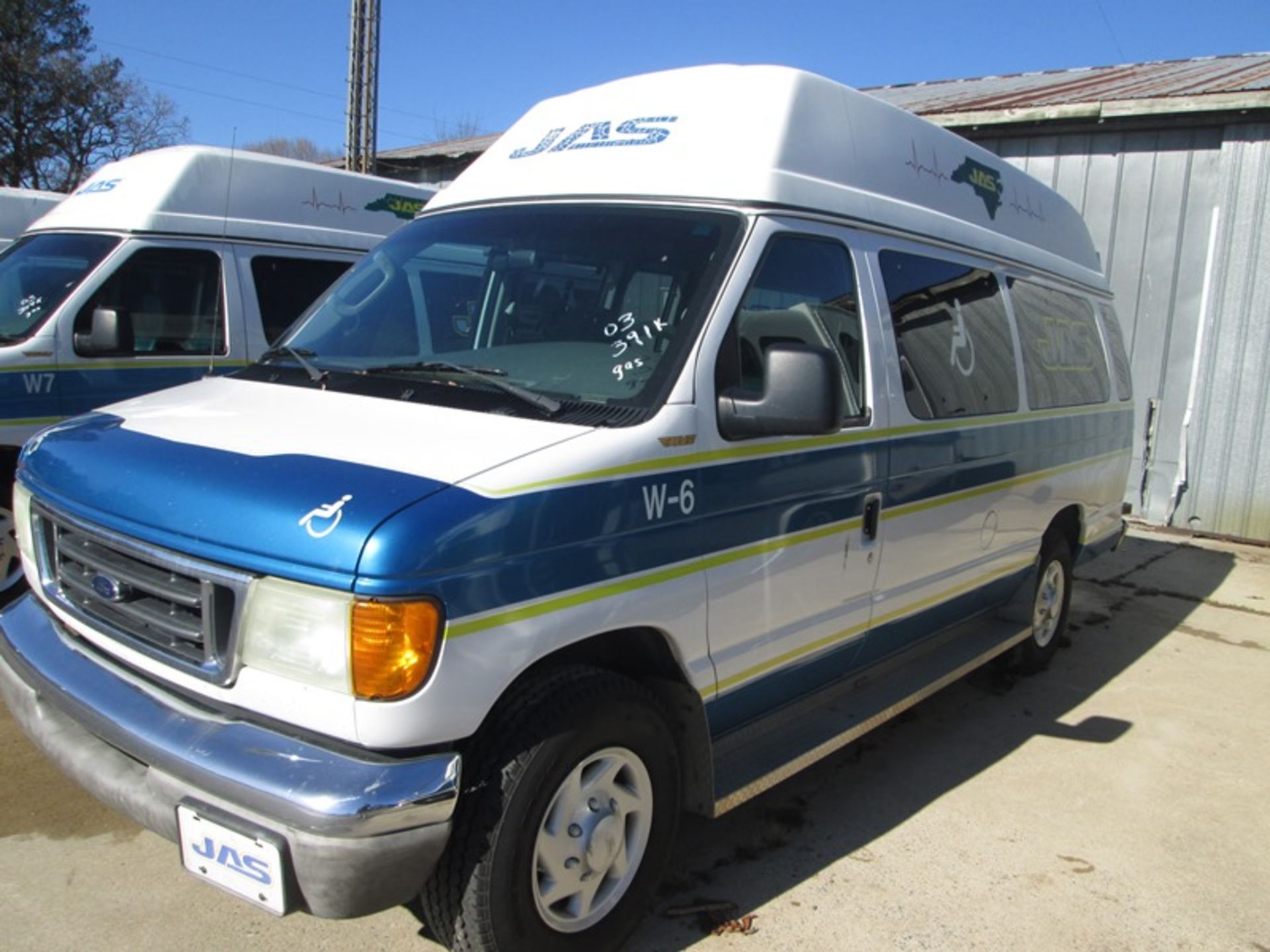 2003 FORD E250 GAS WHEEL CHAIR AEV VIN #1FTNS24263HA62905 391,959 MILES UNIT #W-6 AEV VIN #