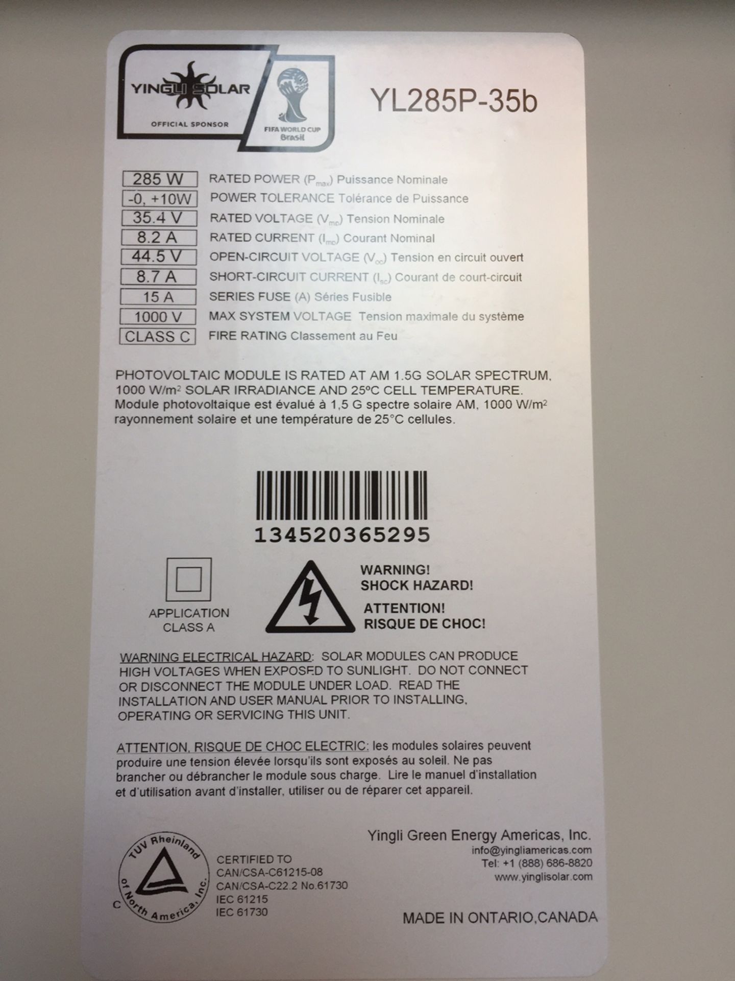 *NEW LOT* LOT OF (67) 285 WATT SOLAR PANELS - (BIDDING IS PER PANEL MULTIPLIED BY 67) - Image 2 of 2