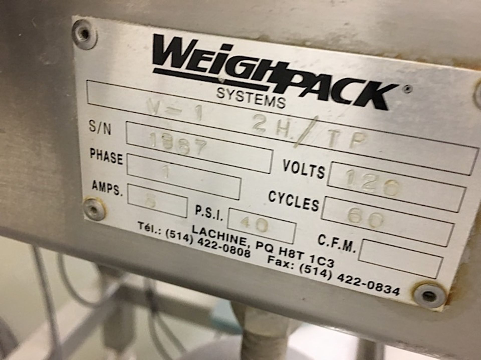 WEIGHPACK (V1 2H/TP) 2 LANE FILLING MACHINE - Image 6 of 6