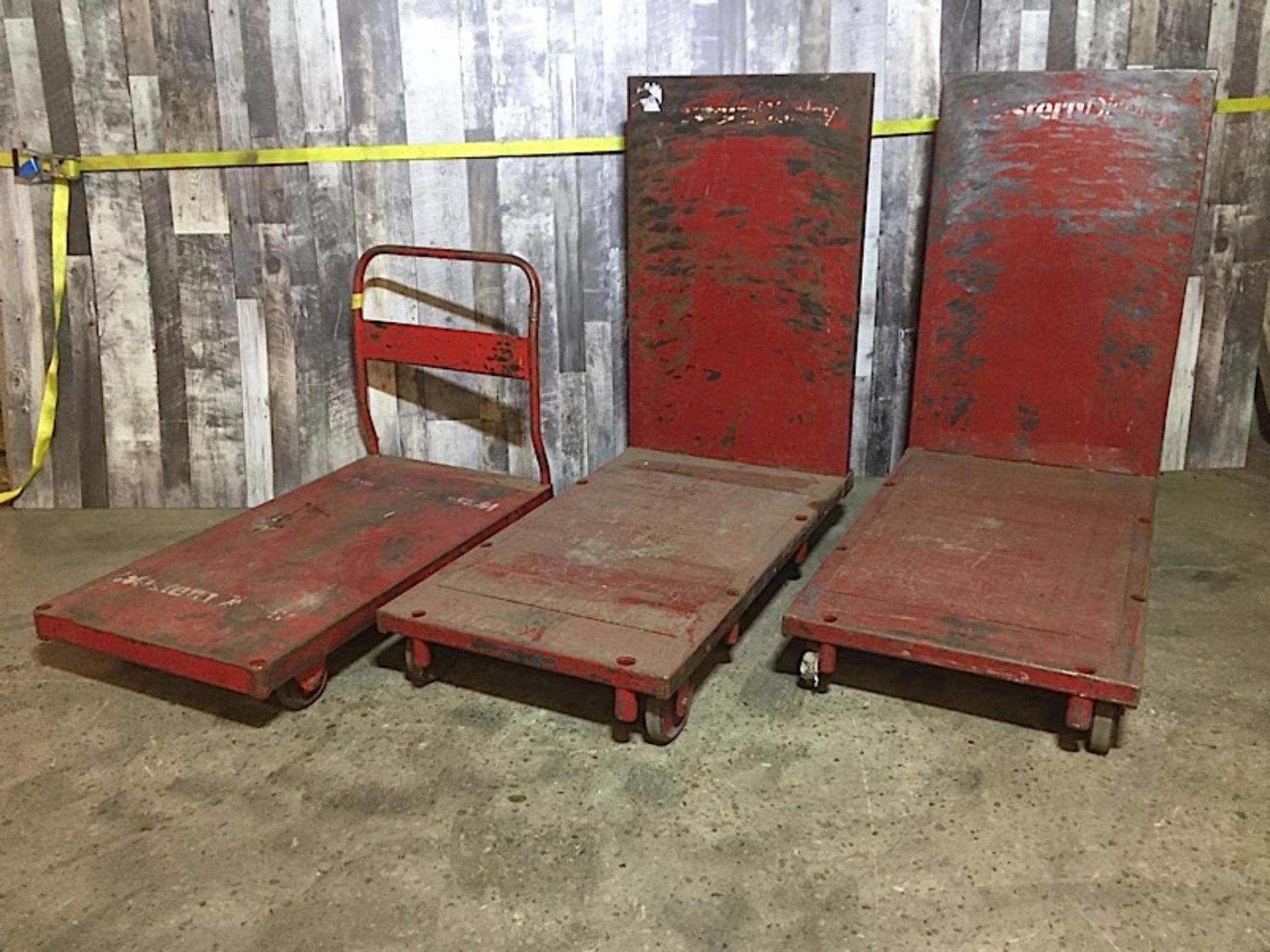 LOT OF 3 HEAVY DUTY RED CARTS