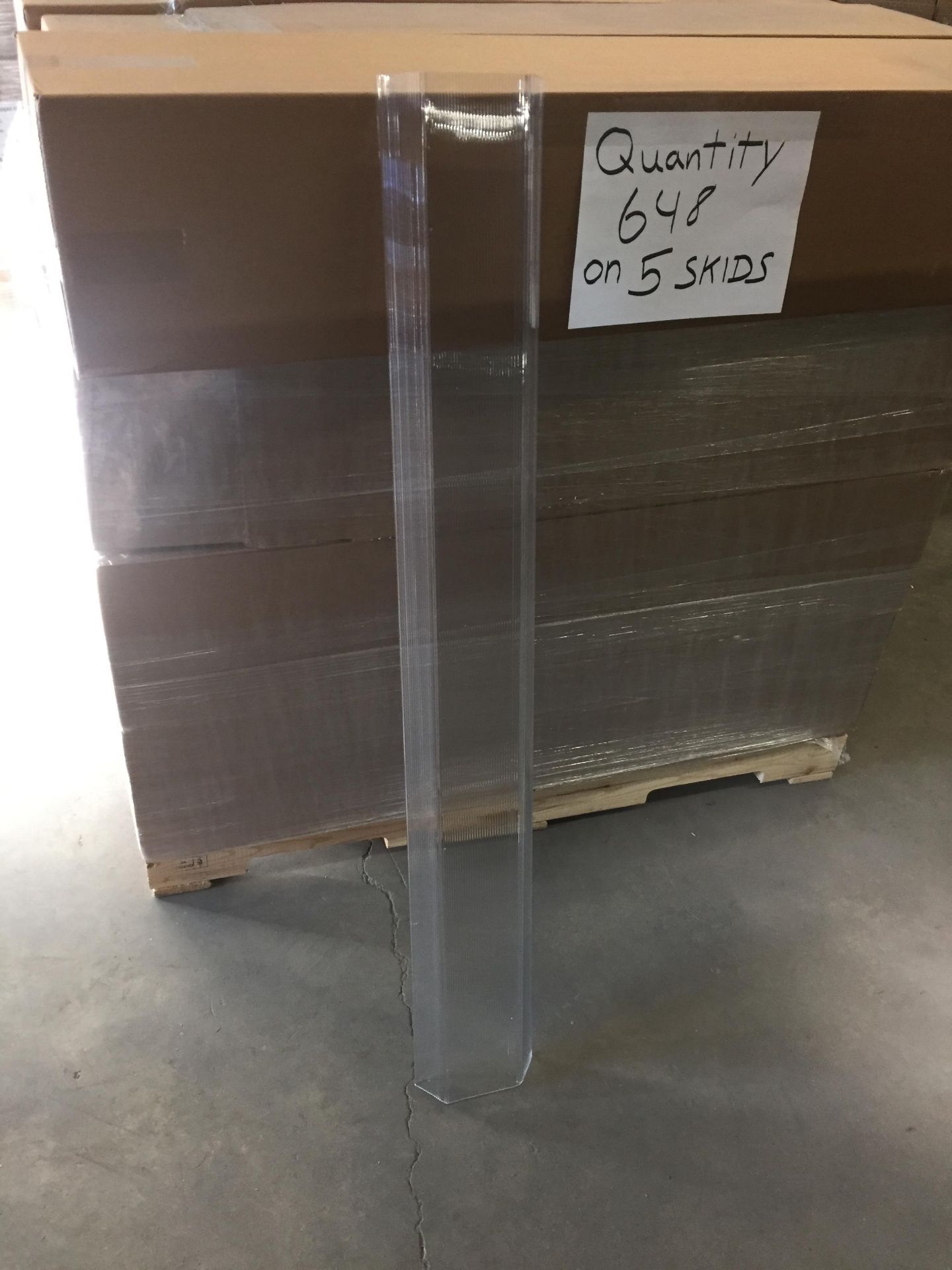 LIGHT DIFFUSERS FOR FLUORESCENT LIGHTS, QTY 648 ON 5 PALLETS