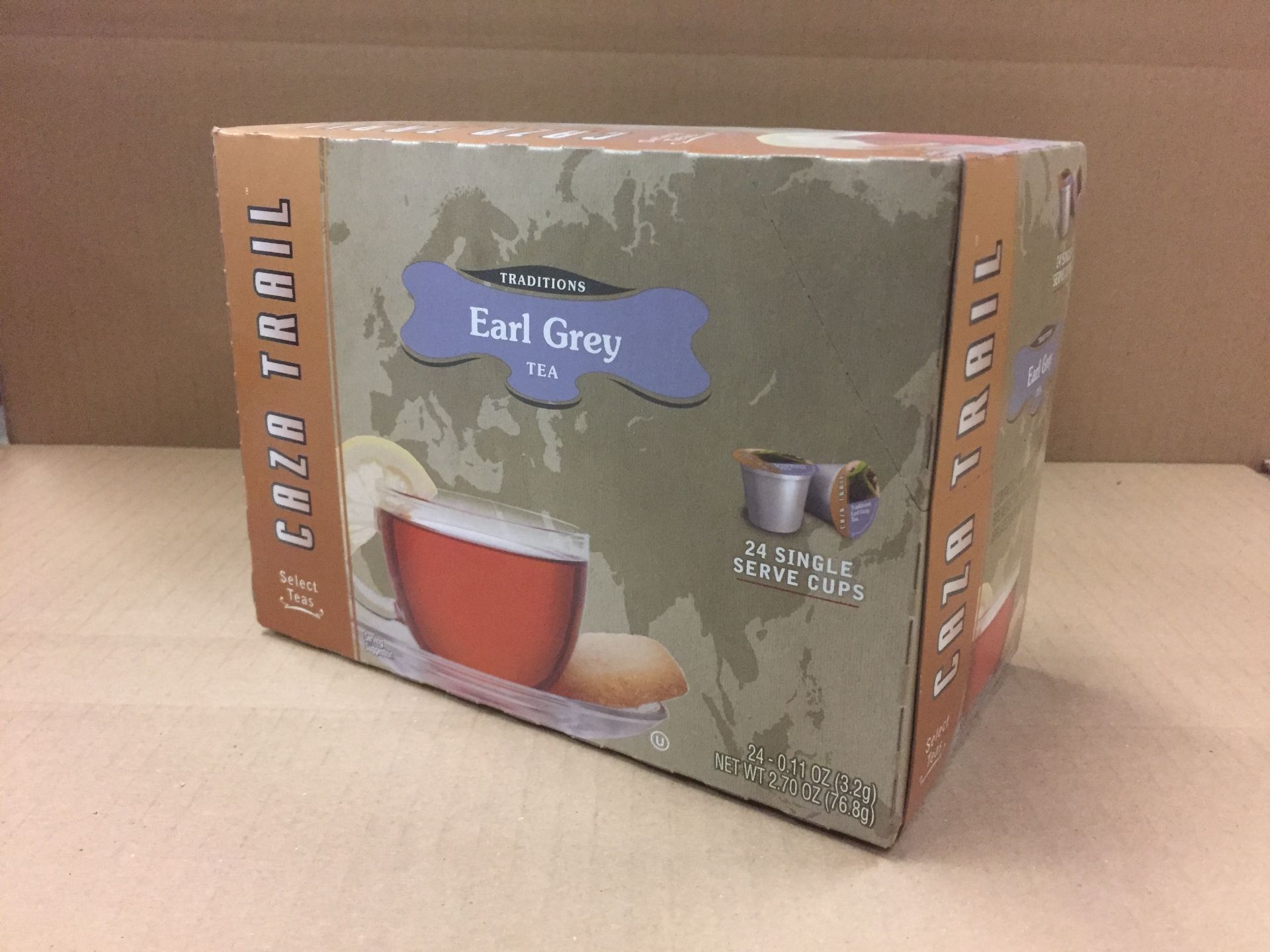 CAZA TRAIL EARL GREY 24 SINGLE SERVE CUPS (BIDDING IS PER PACKAGE, MULTIPLIED BY NUMBER OF