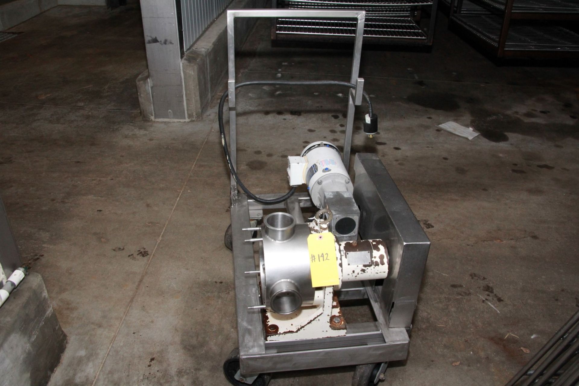 SINE PUMP, 5 HP, MD# MP130NNTC. SN: 4555. ON CART COMPLETE WITH PIPING