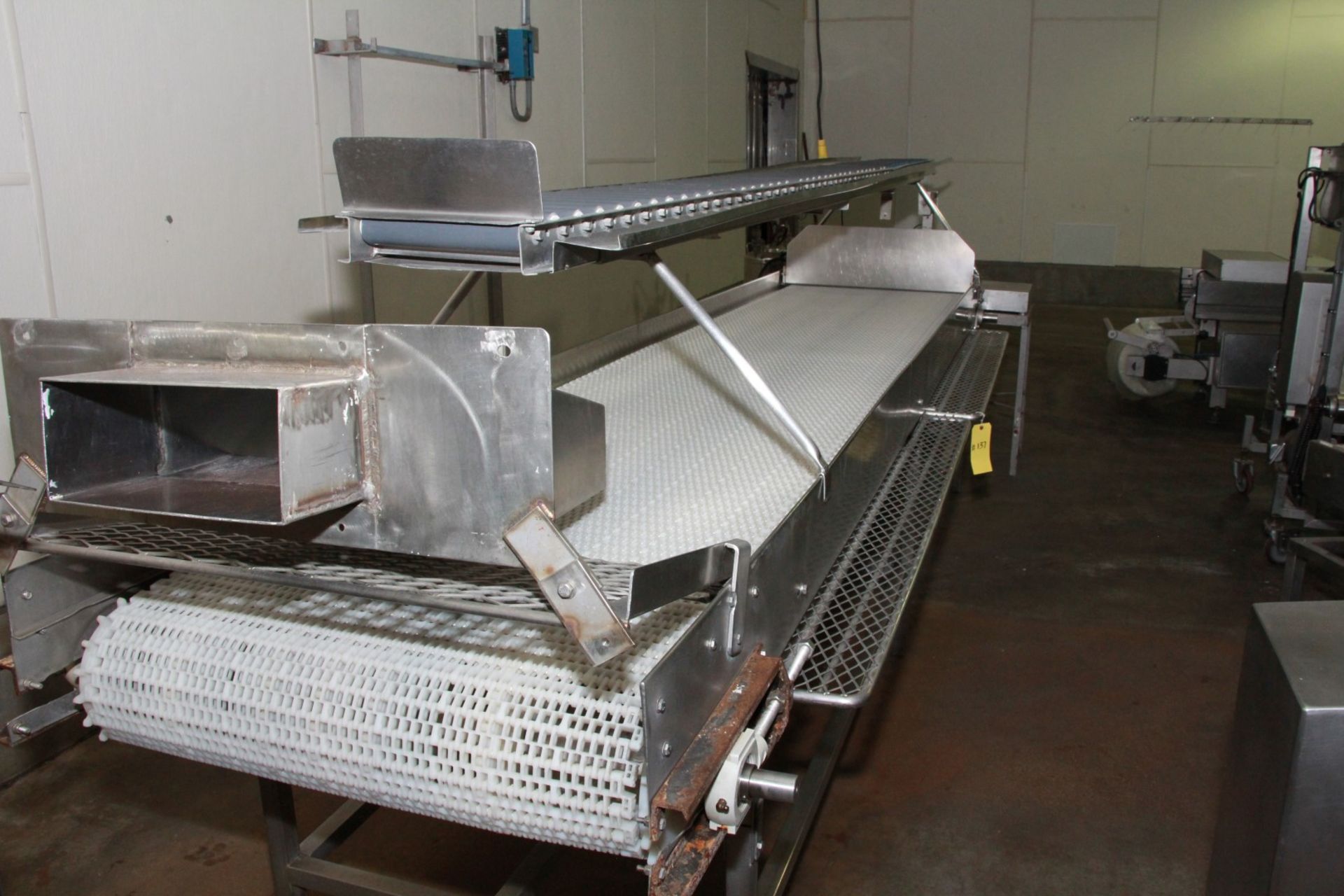 CUSTOM BUILT WIENER PACKING LINE, FUNNELED FEED FOR PEELER.