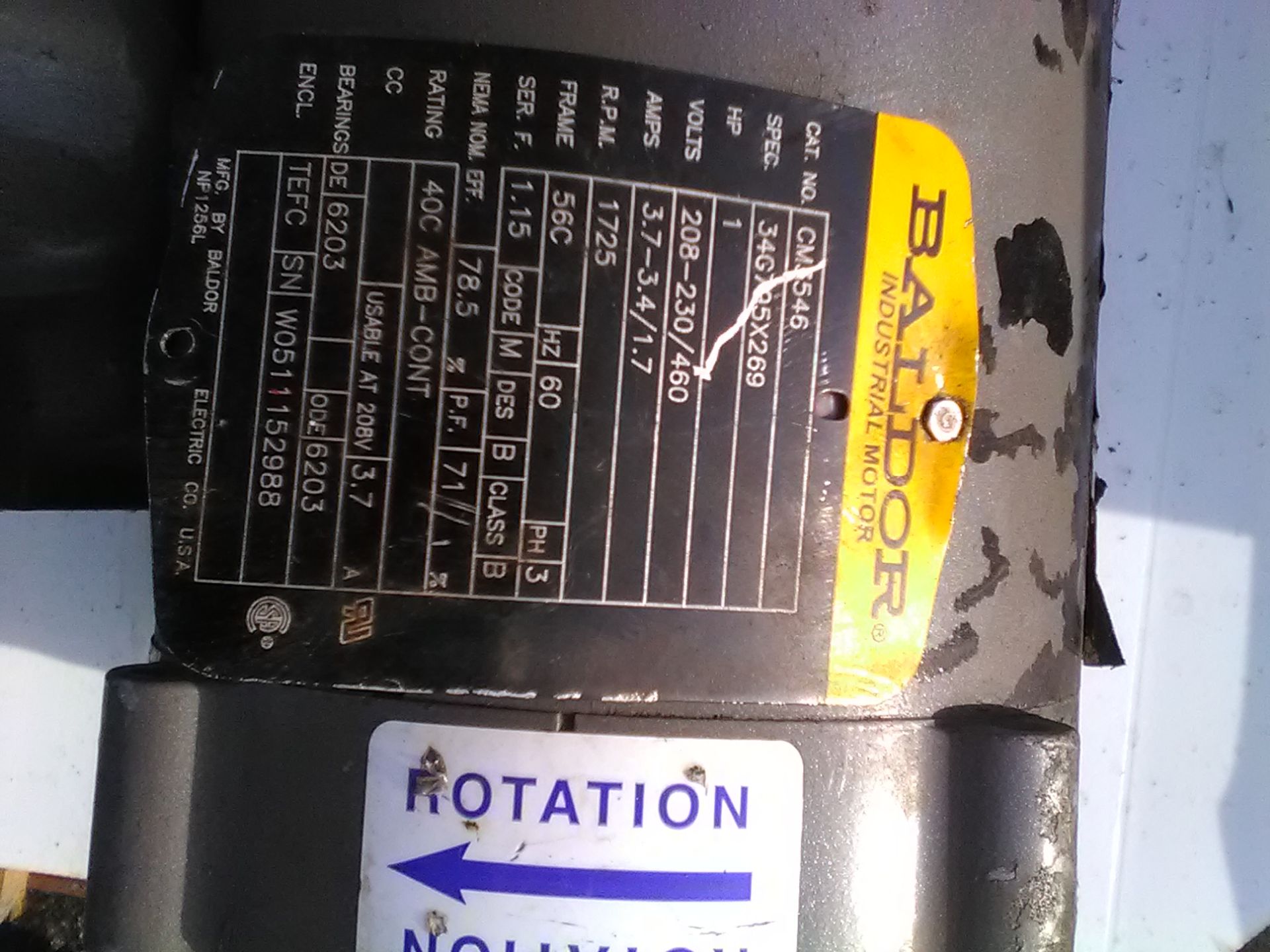 MOTORS - 3 PHASE. LOT OF (11). - Image 4 of 12