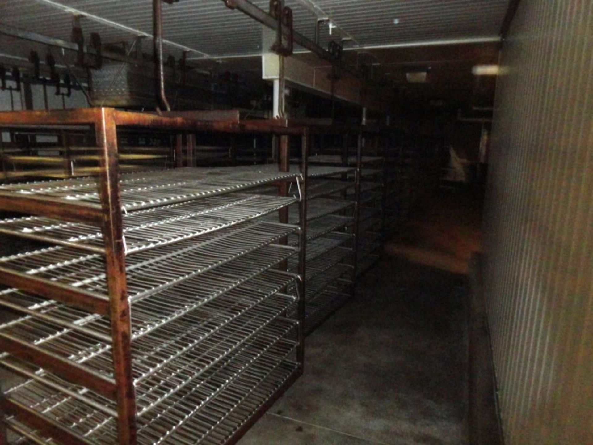 LOT OF (30) CARBON STEEL SMOKE RACKS, HANGING STYLE, WITH (9) STAINLESS STEEL SCREENS ON EACH. - Image 2 of 6