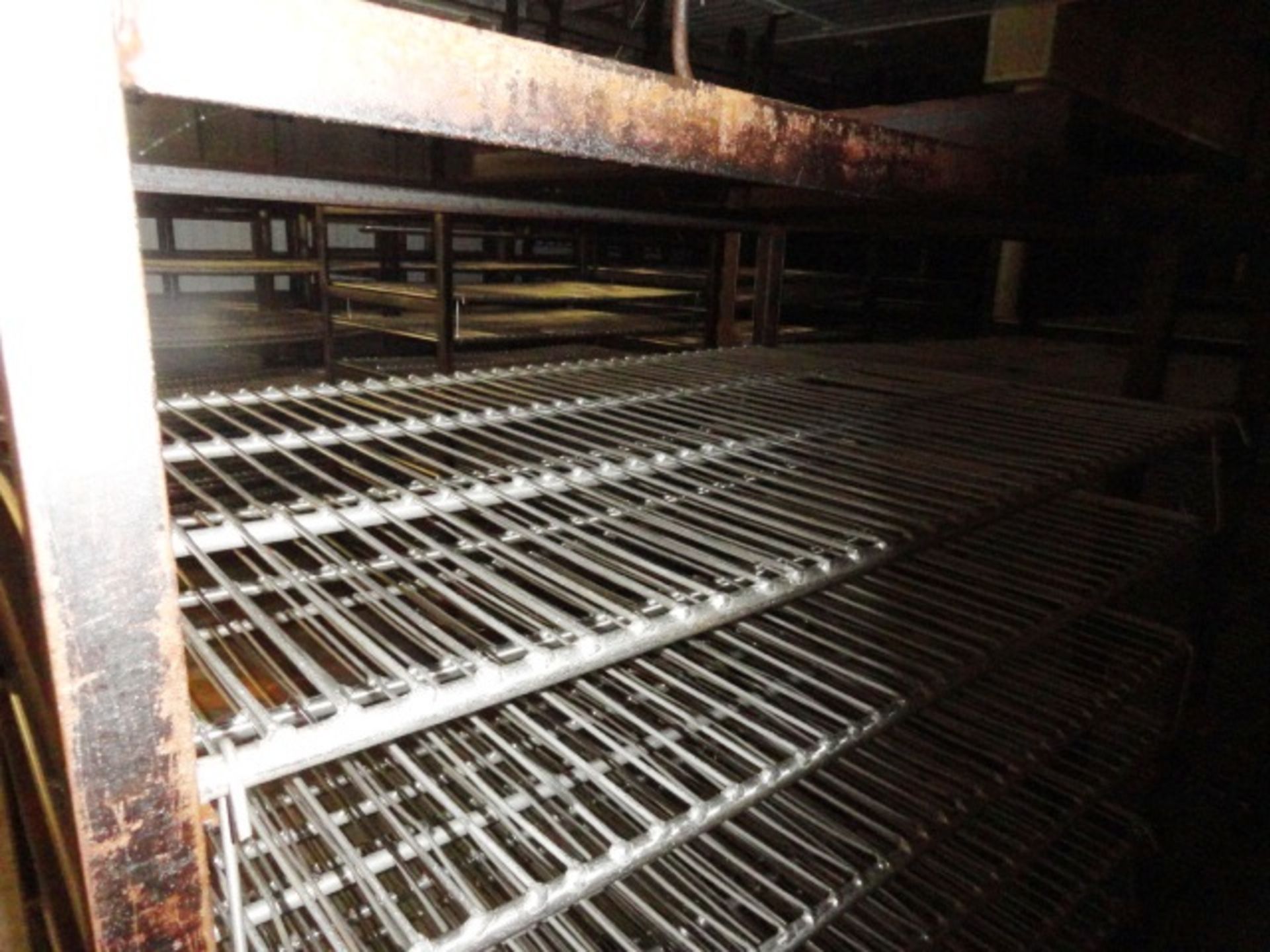 LOT OF (30) CARBON STEEL SMOKE RACKS, HANGING STYLE, WITH (9) STAINLESS STEEL SCREENS ON EACH. - Image 4 of 6