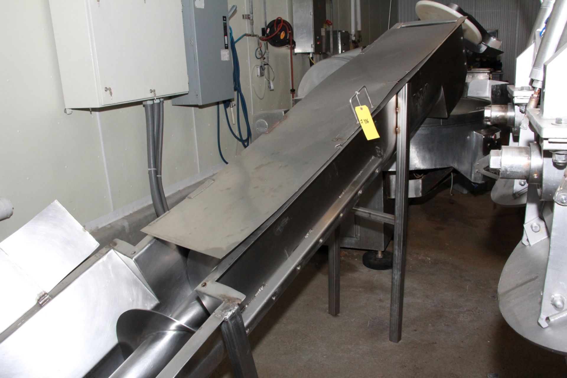 RMF STAINLESS STEEL INCLINE SCREW CONVEYOR, MD# SC1612. SN: 11421.