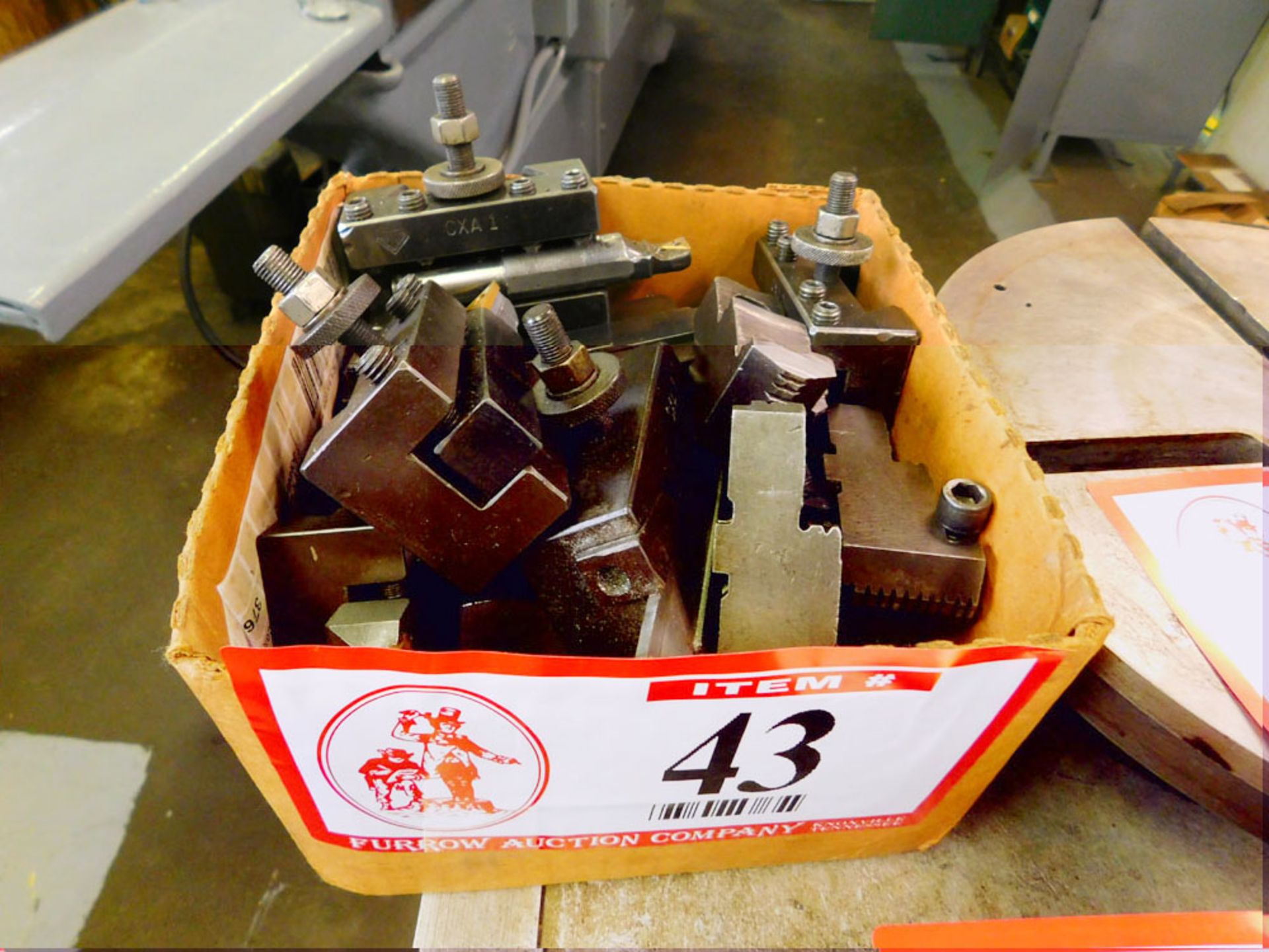 Contents Box, Lathe Cutters, Lathe Jaws, Chuck Jaws, Tool Holders, etc.