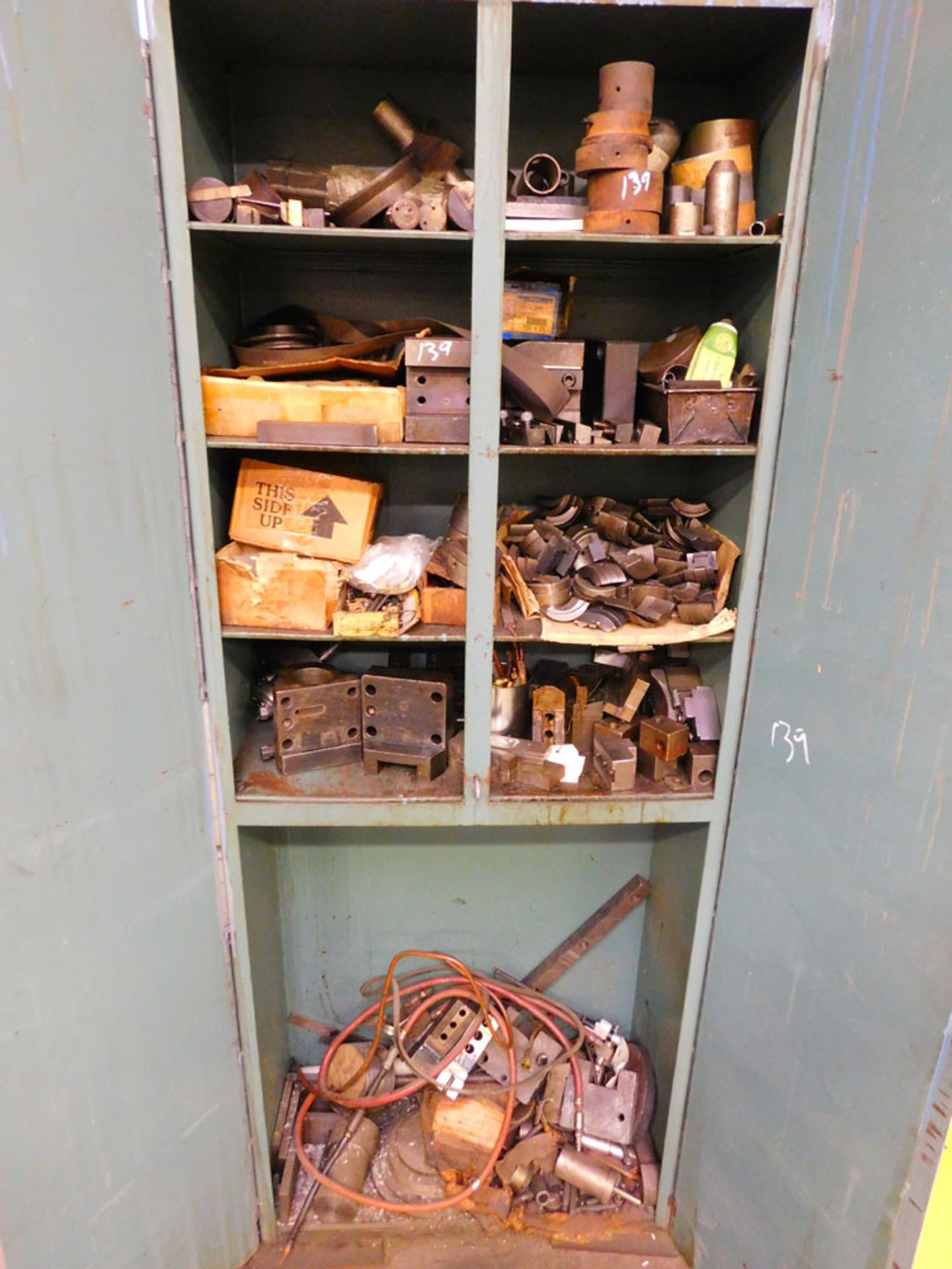 Custom Built Metal Storage Cabinet, W/Contents, Misc. Boring Bars, Cutters, Lathe Tooling, etc.