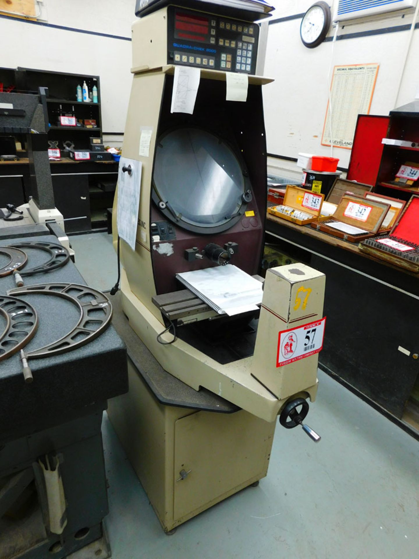 S-T Industries Inc. 14" Horizontal Beam, Optical Comparator, 20-3600-3800 Series, W/Quadra - Chek,