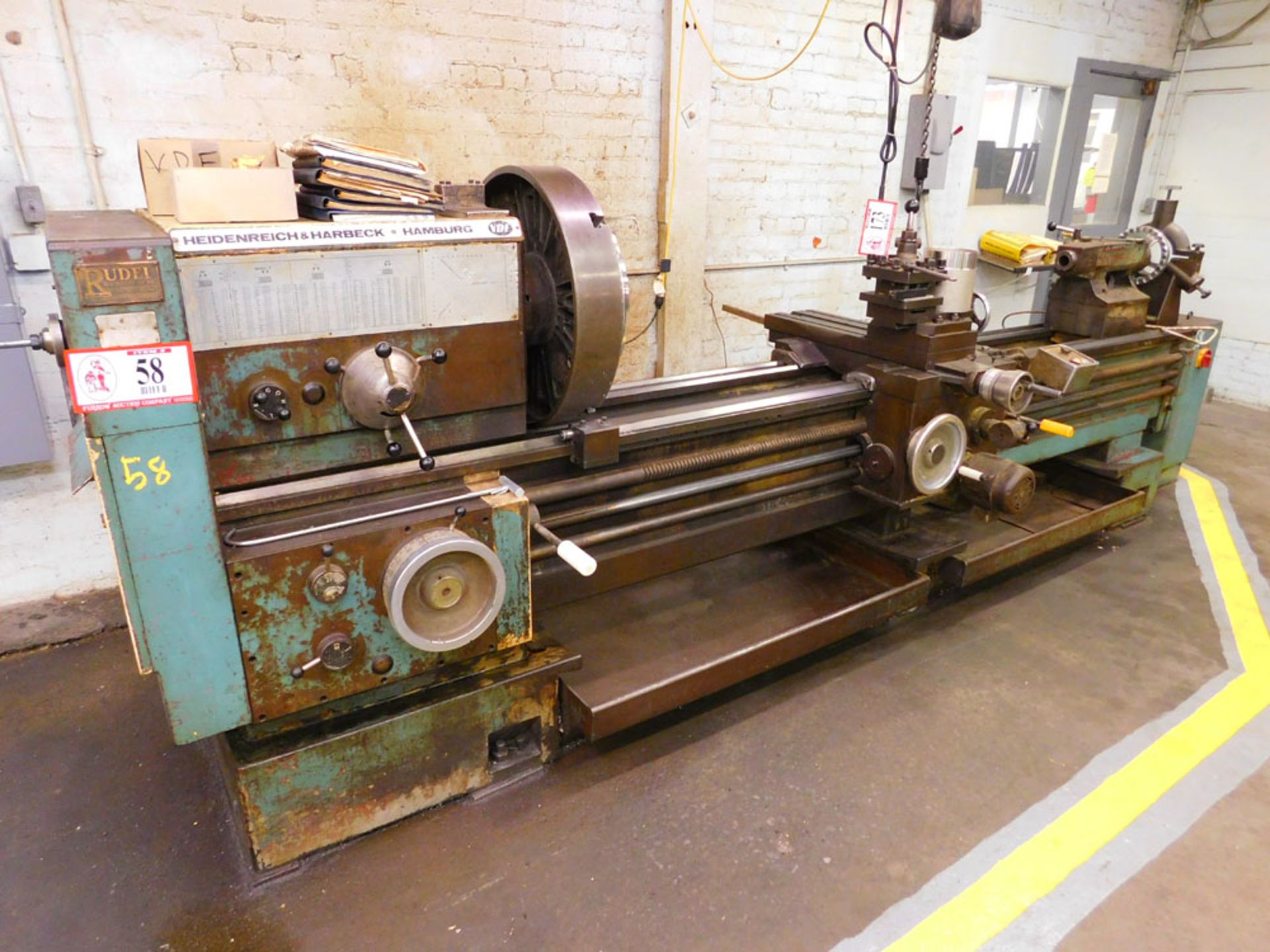 Heidenreich & Harbeck Lathe, 27" Swing, 10" Bed, Center Rest, Tail Stock, Tool Holder