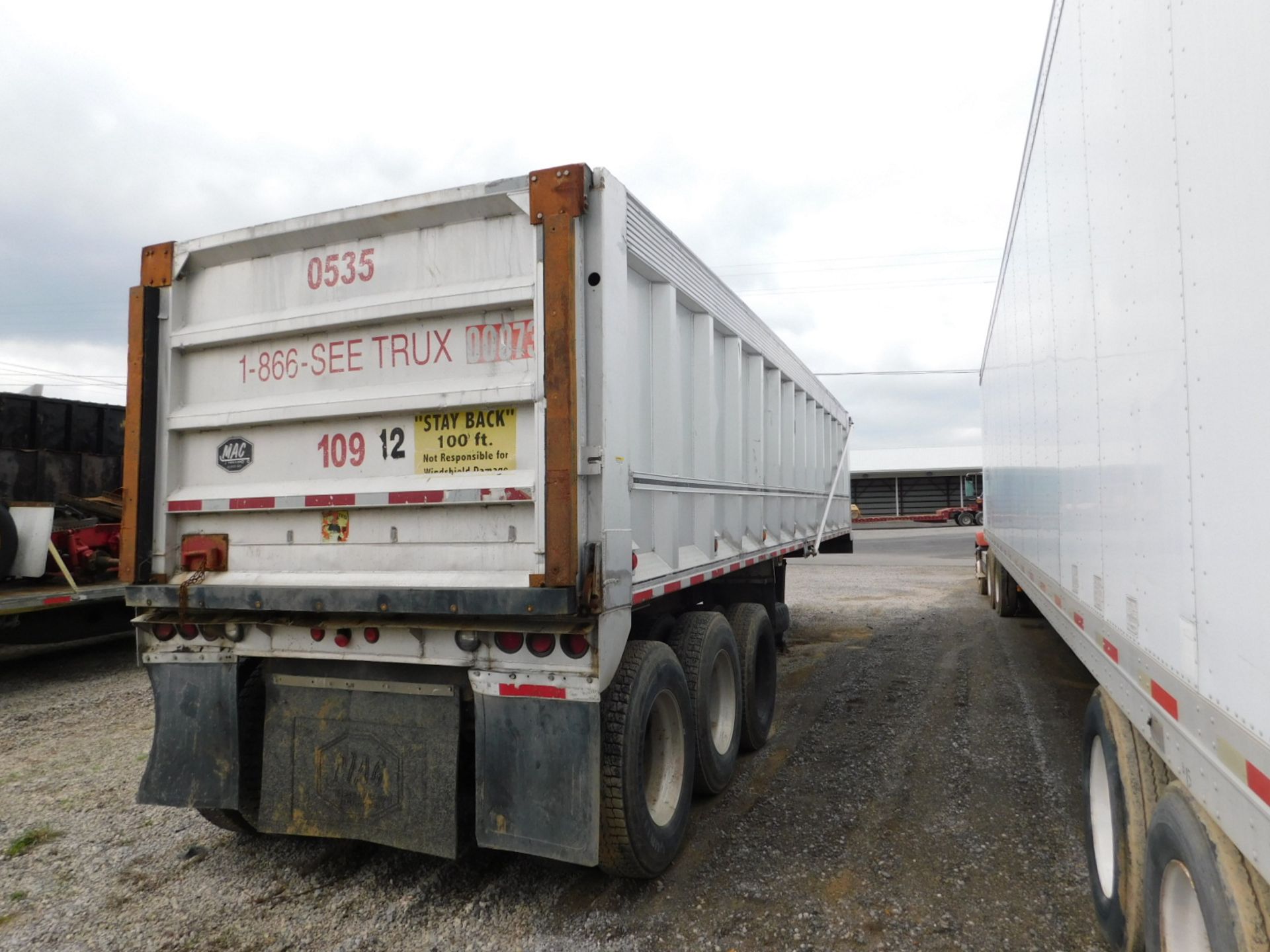 2006 Mac Aluminum Dump Trailer, 36' X 96", 74" Sides, electric tarp system, Spring Suspension, 11R/ - Image 3 of 7