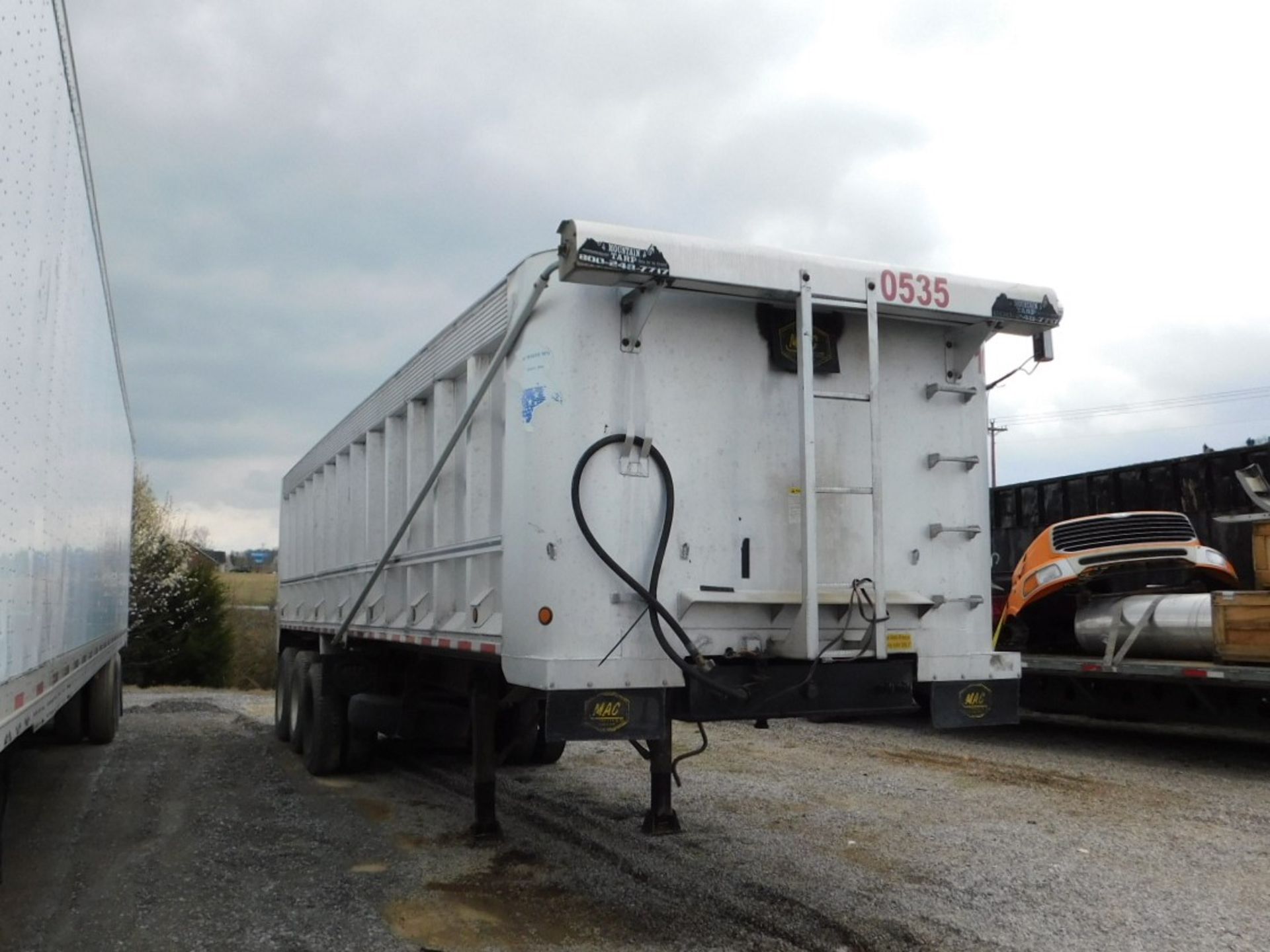 2006 Mac Aluminum Dump Trailer, 36' X 96", 74" Sides, electric tarp system, Spring Suspension, 11R/ - Image 2 of 7